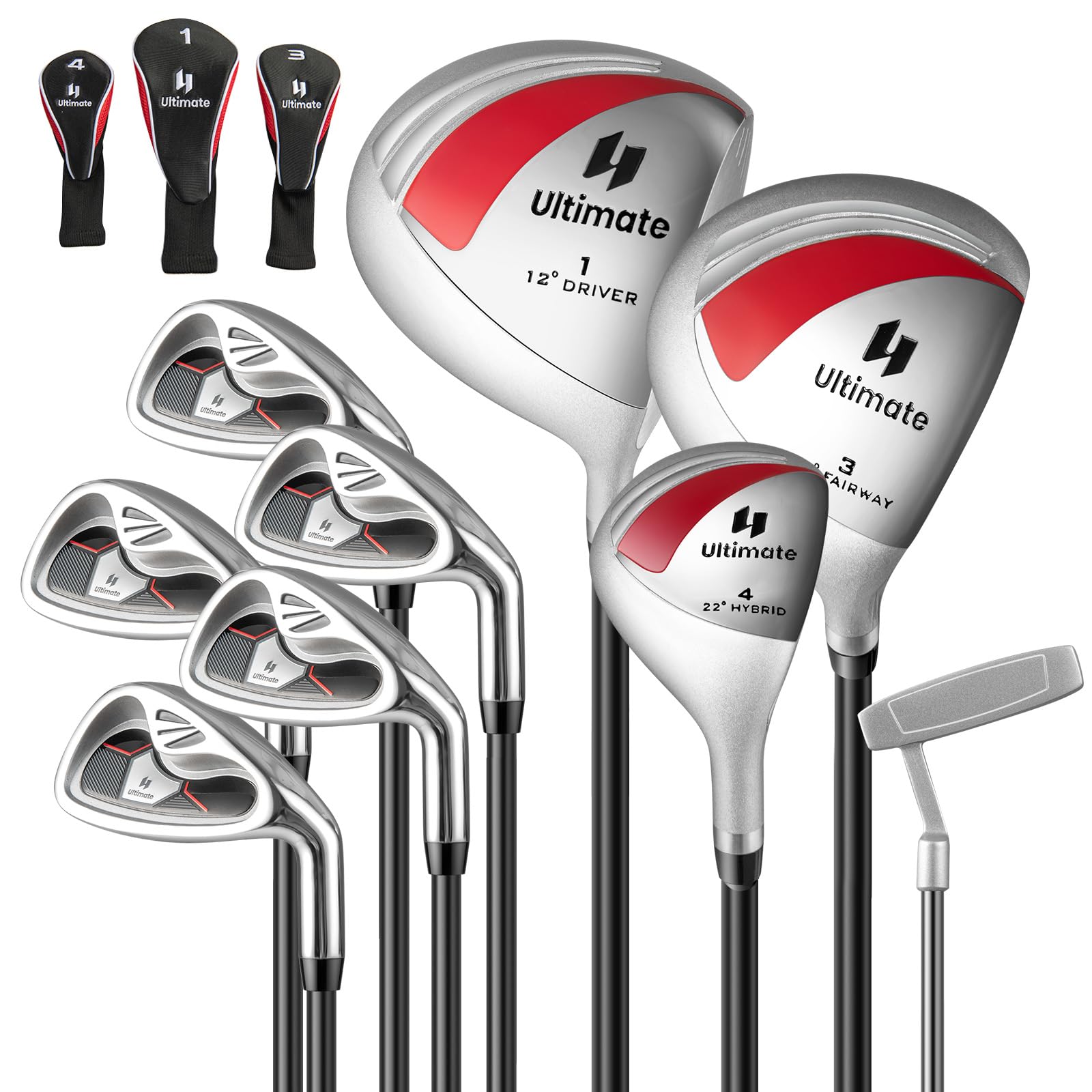 GYMAX Complete Women's Golf Club Set - 12/14 PCS Right Handed Clubs with Driver, Fairway, Hybrid, Irons, Putter & Head Covers | Perfect for Beginners & Intermediate Female Golfers | Ideal for Driving Range, Course Play & Practice Sessions