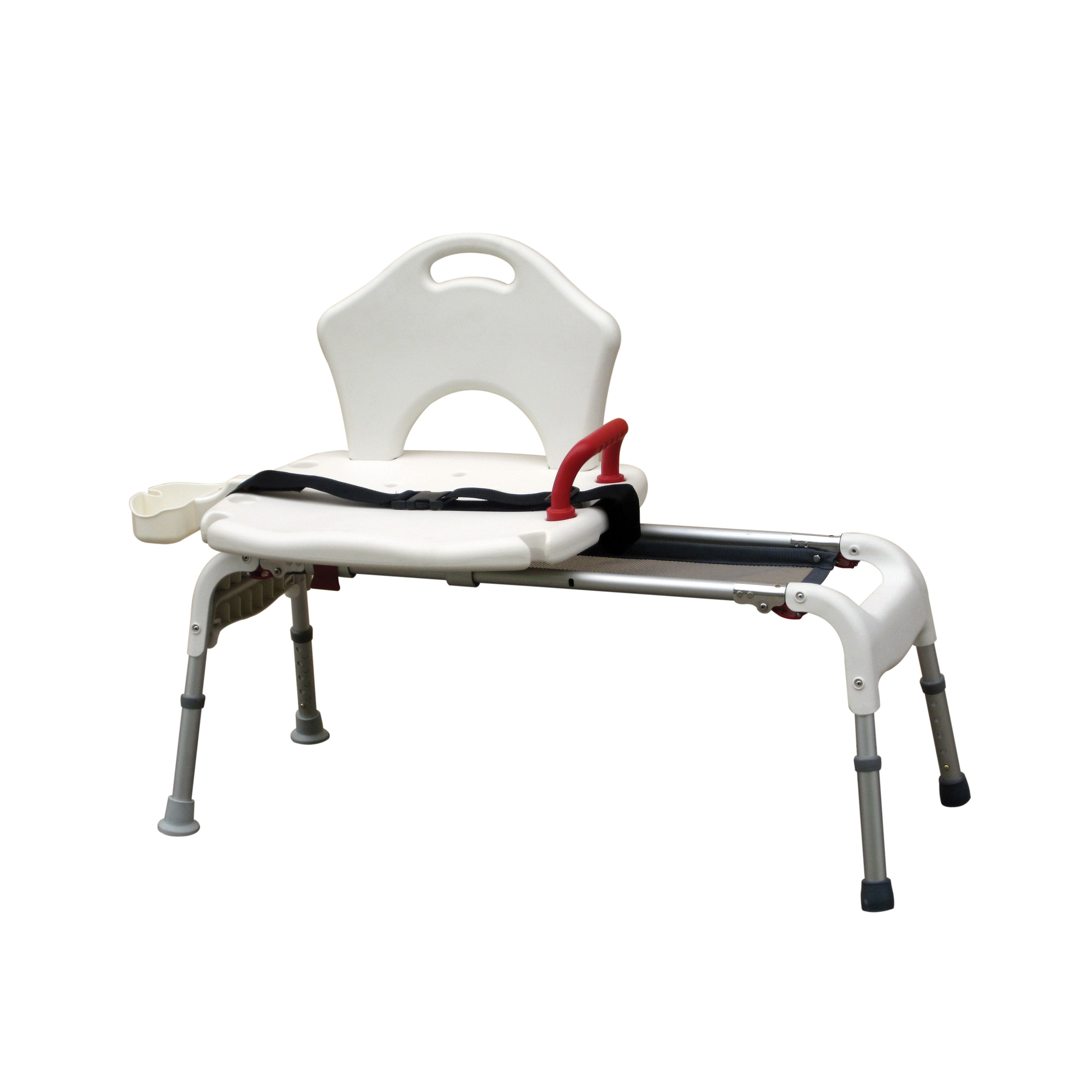 Foldable Universal Sliding Transfer Bench for Shower & Bathroom - Adjustable Height, Non-Slip Seat for Elderly & Disabled Safety - Ideal for Home Care & Mobility Assistance