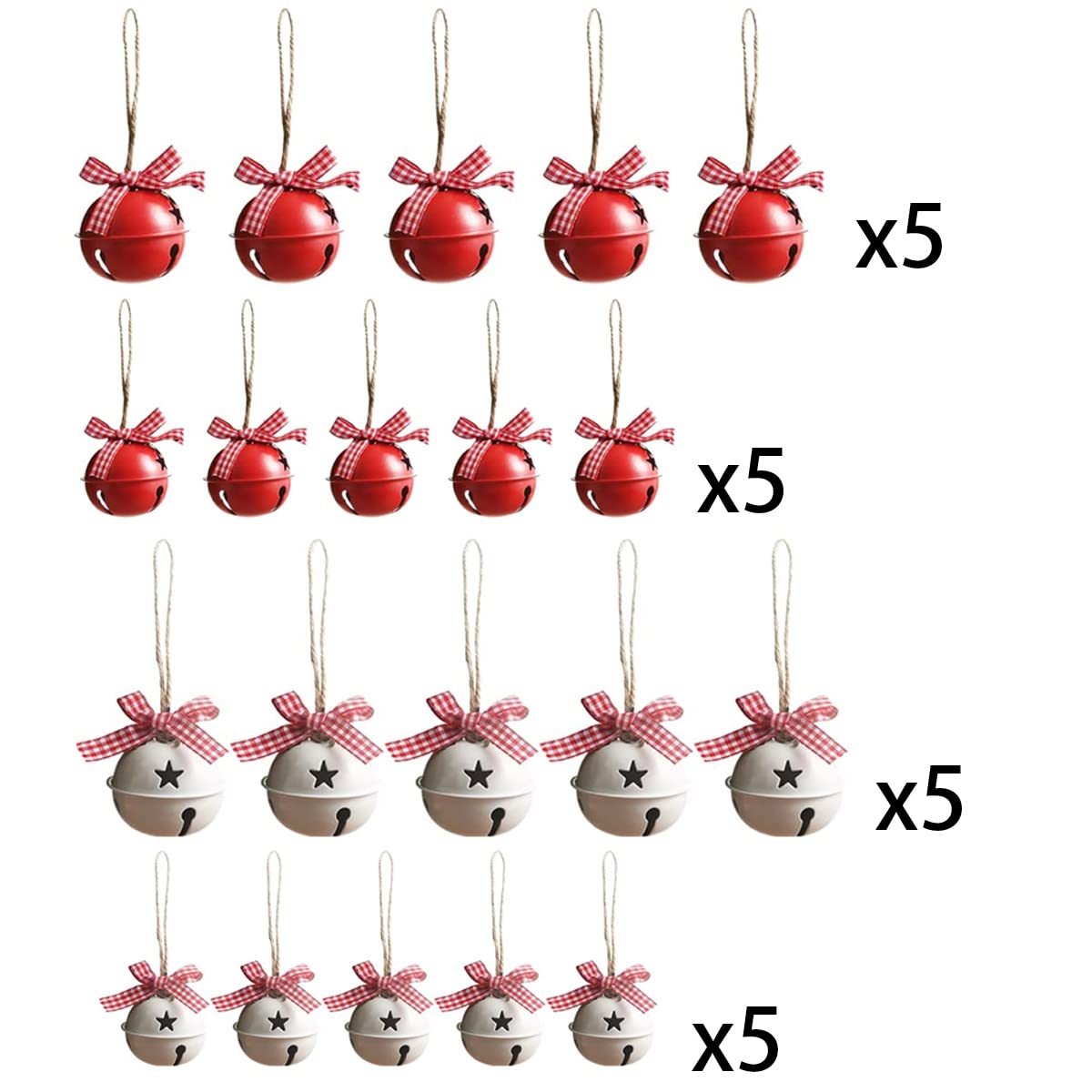 20Pcs Christmas Metal Bell Tree Decorations - Holiday Ornament Set for Christmas Tree, Wreath, Party & DIY Crafts | Perfect for Home Decor, Gift Giving & Festive Celebrations