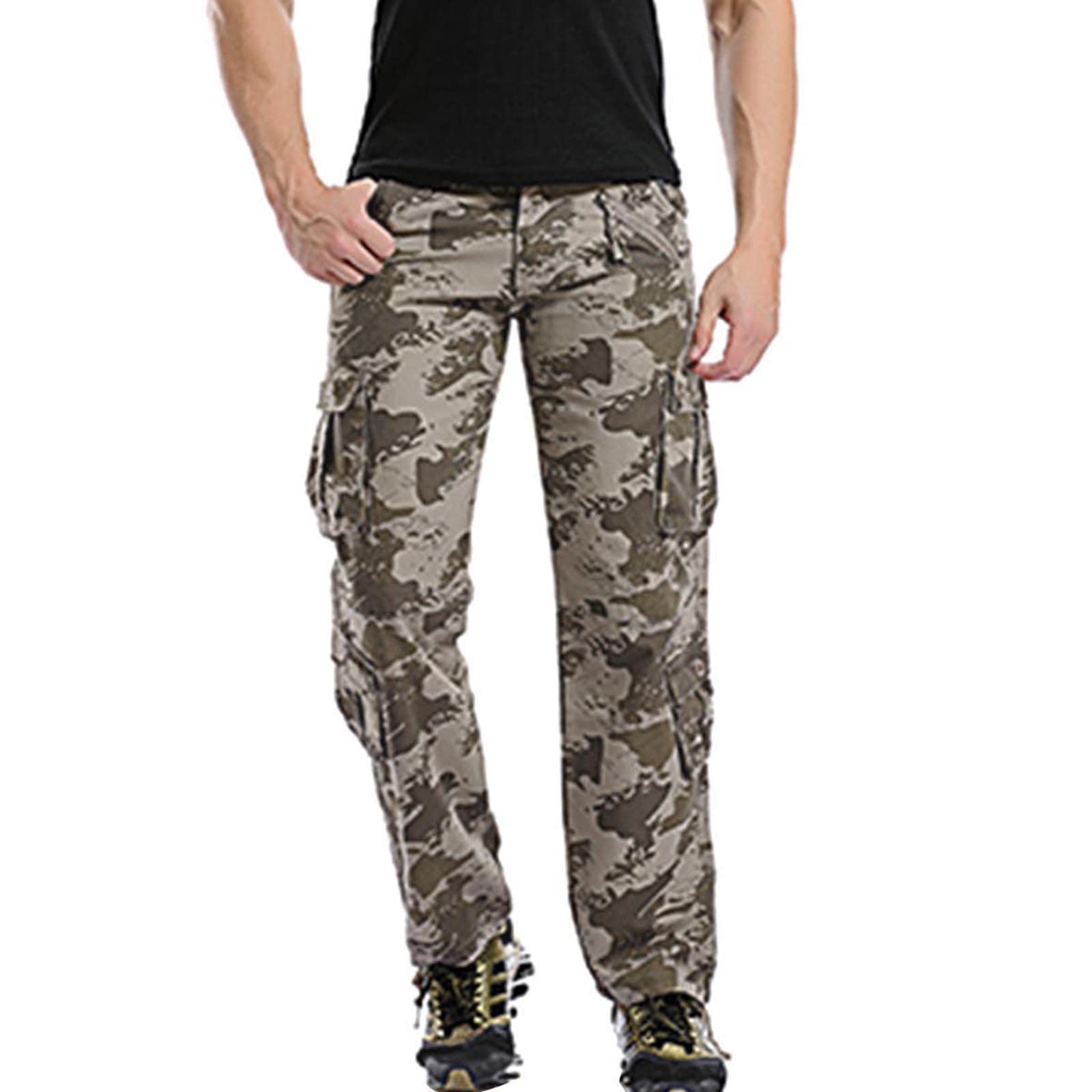 Men's Tactical Pants - Relaxed Fit Military Cargo Pants with Ripstop Camo | Durable Hiking & Outdoor Work Pants with Multi-Pockets | Perfect for Camping, Hunting & Tactical Operations