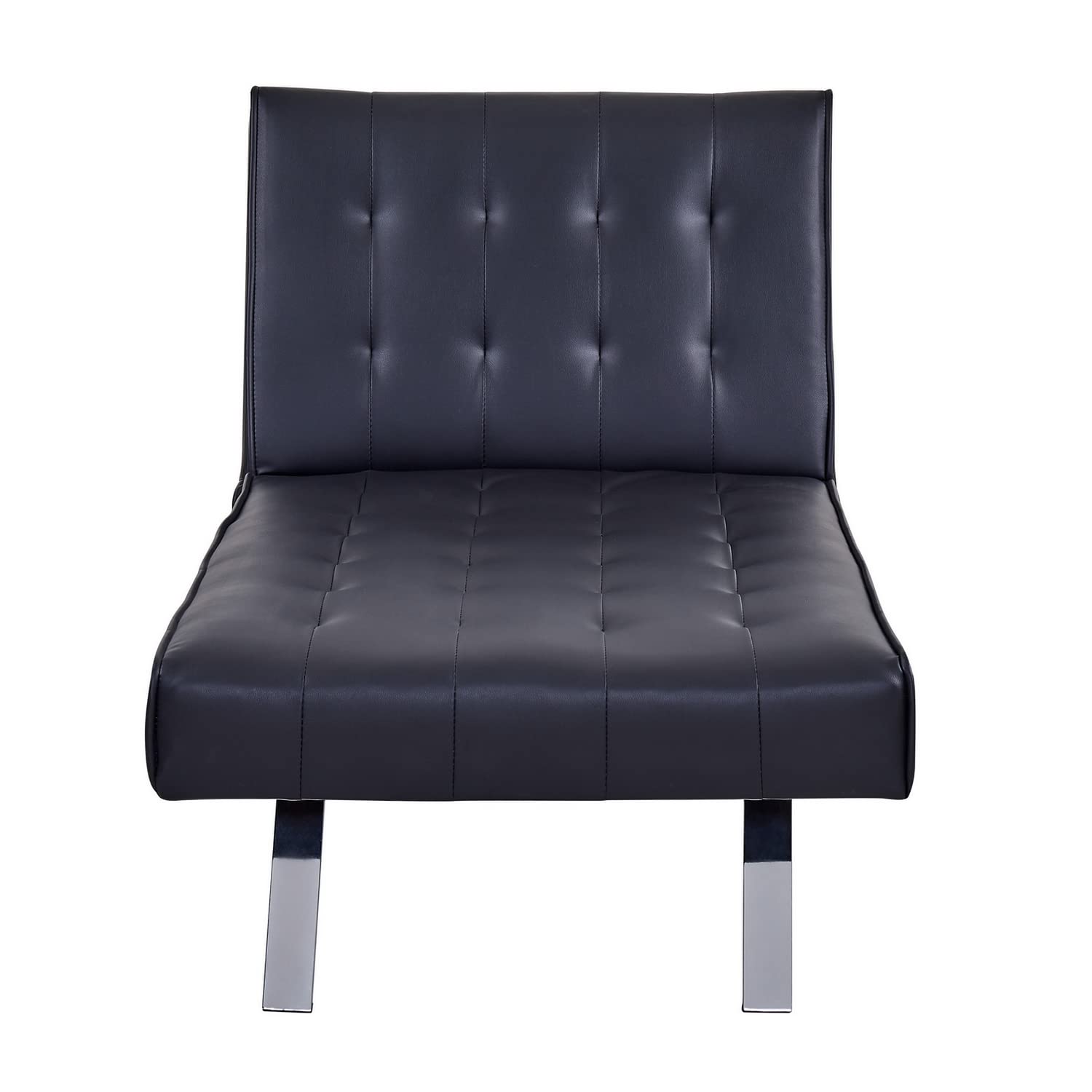 Comfortable Black Recliner Chaise Lounge - Single Sleeper Futon for Living Room, Bedroom & Home Theater Relaxation