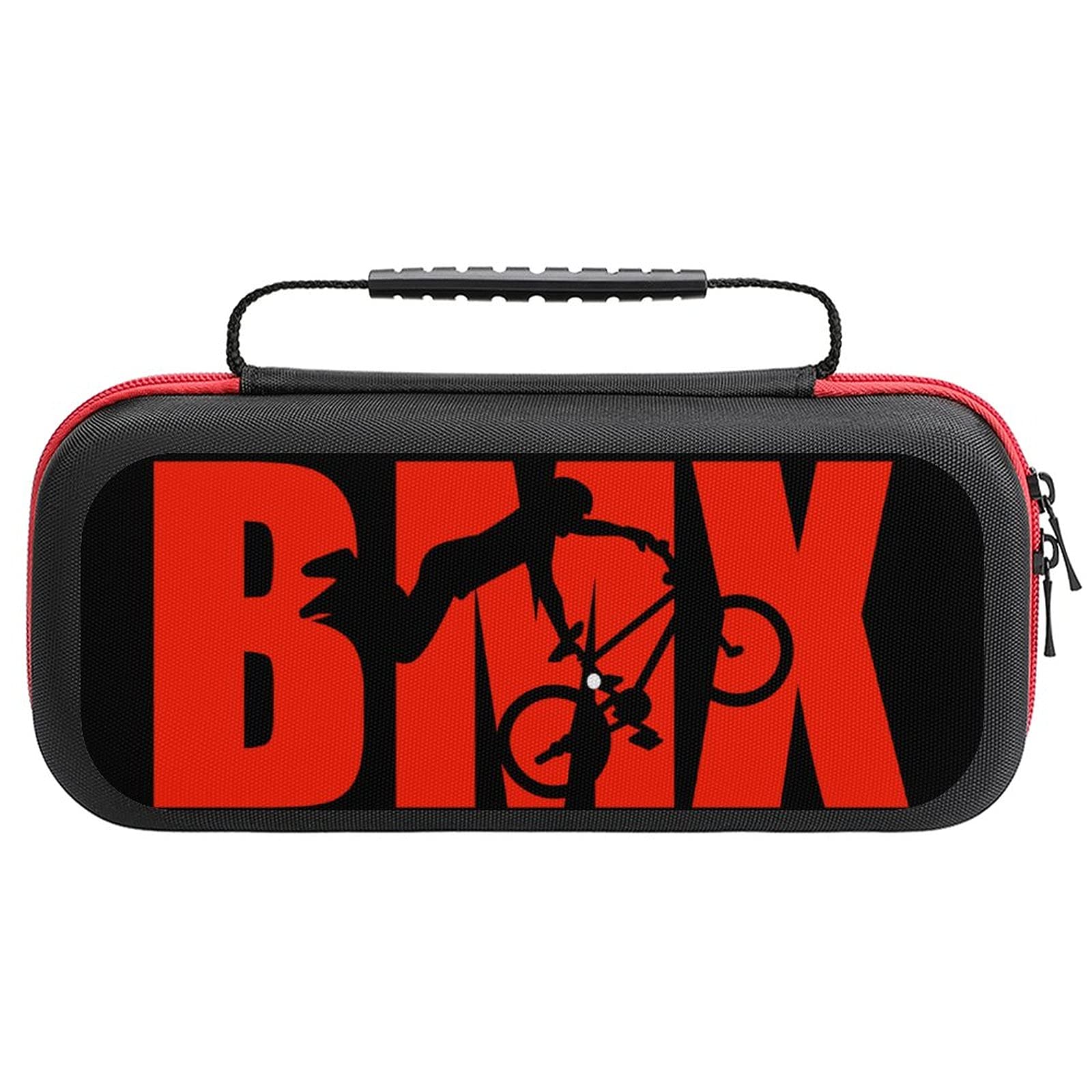 Premium Hard Shell Carrying Case for Nintendo Switch - Durable Travel Pouch with BMX Silhouette Design, Protective Storage for Console & Accessories - Perfect for Gaming On-The-Go, Commuting, and Travel