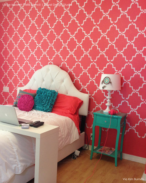 Moorish Trellis Wall Stencil - Reusable DIY Painting Template for Home Decor, Geometric Wall Art, Furniture Makeover - Perfect for Bedroom, Living Room, Nursery & Accent Walls