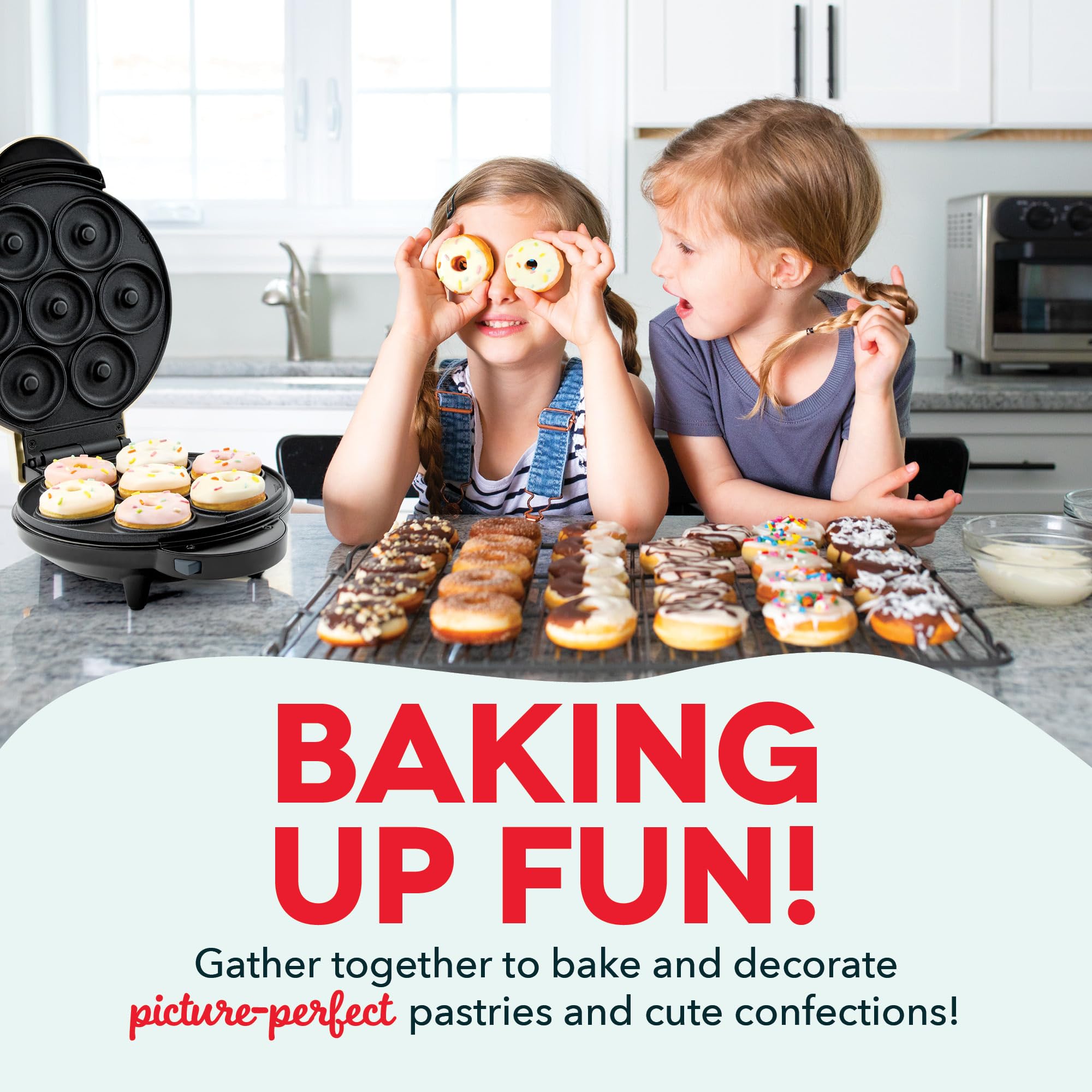DASH MultiMaker Treat Maker System for Mini Donuts, Waffle Bites & Mini Cupcakes - Cream Color | Perfect for Kids' Snacks, Party Treats & Family Breakfast