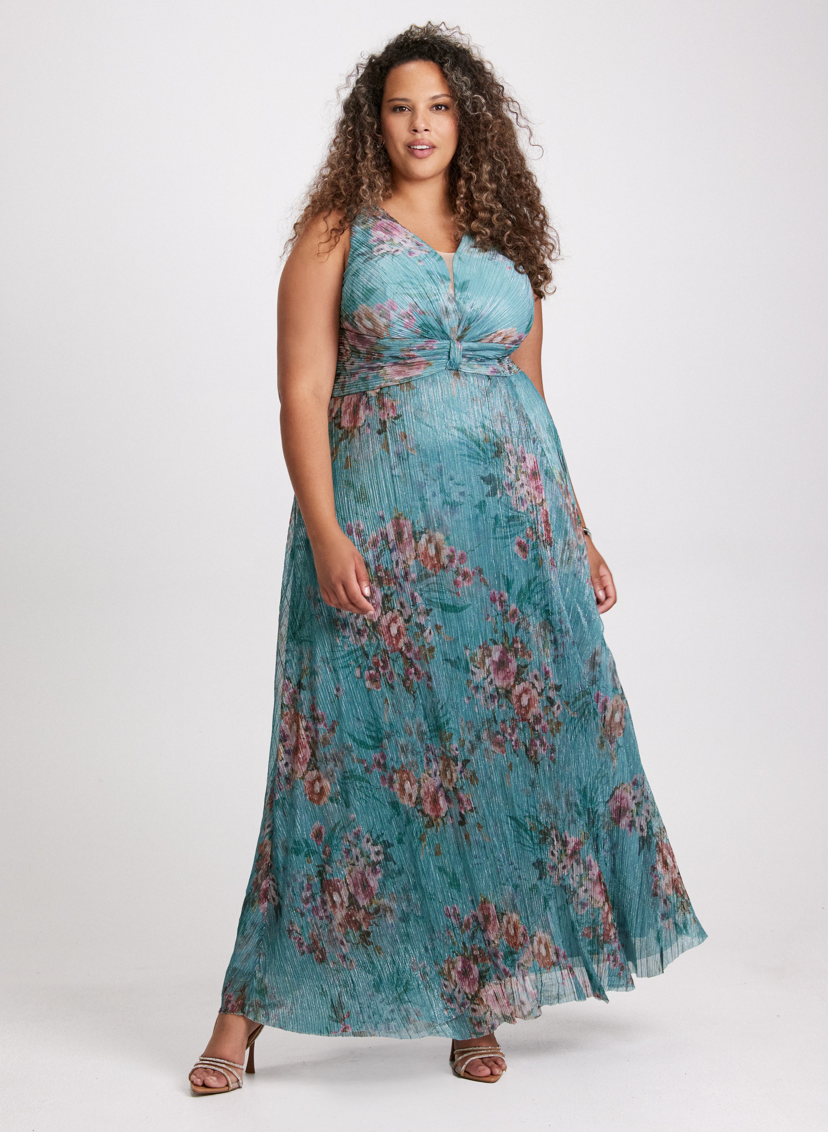Floral Print Fit & Flare Dress for Women - Summer Casual & Party Wear - A-Line Midi Dress with Short Sleeves for Outdoor Events & Date Nights