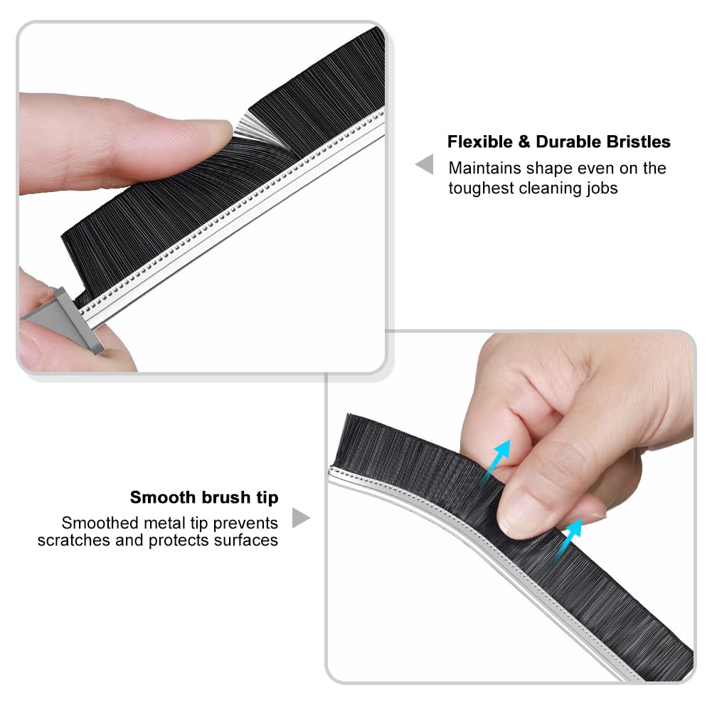 Hard Bristle Crevice Cleaning Brush Set - 3 Pack for Kitchen, Bathroom, Toilet, Bathtub, Sink & Window | Heavy Duty Gap & Grout Cleaning Tool | Perfect for Household Deep Cleaning & Hard-to-Reach Areas