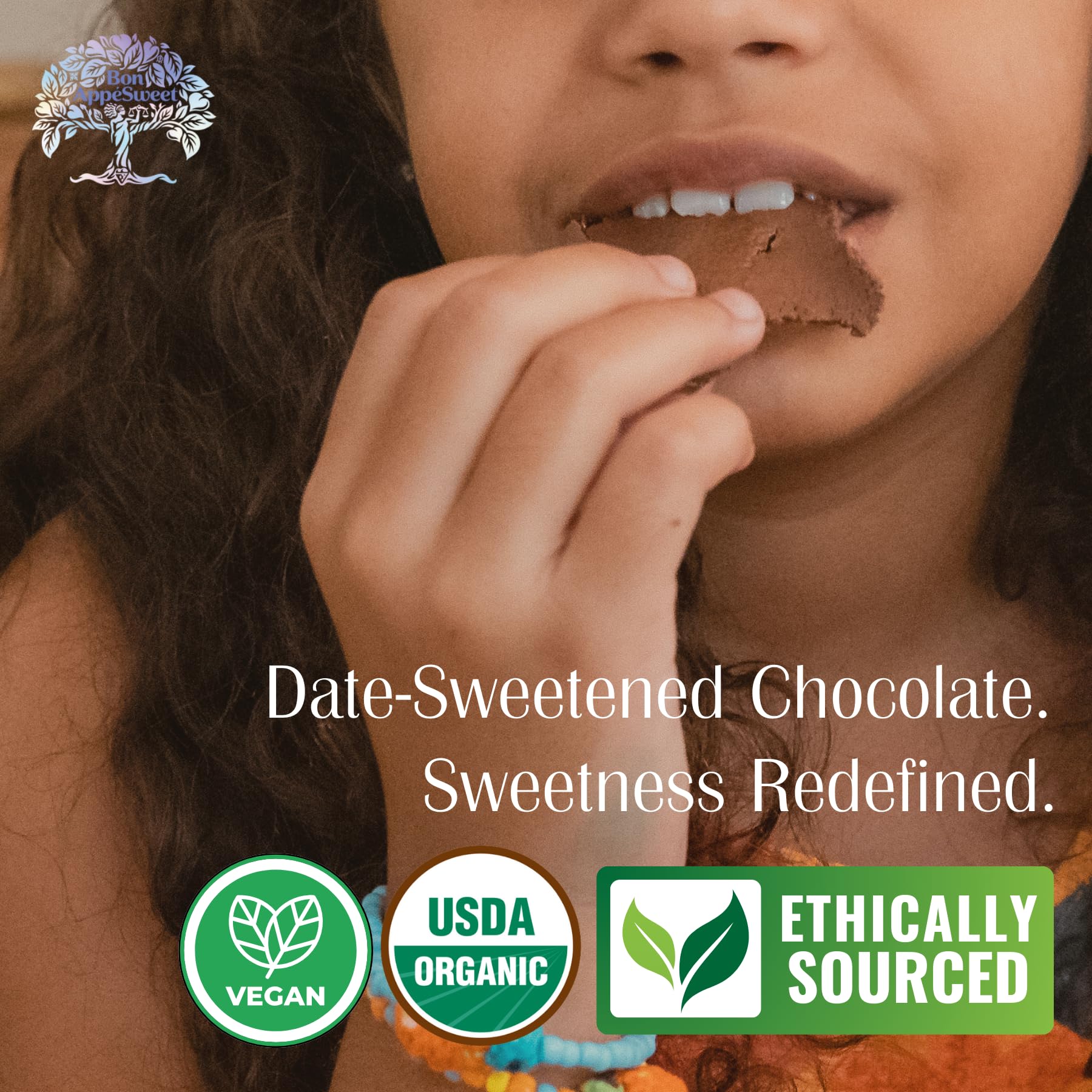 Organic Dark Chocolate Bar - 70% Cacao, No Sugar Added, Dairy-Free | Healthy Snack for Dessert & Gifts
