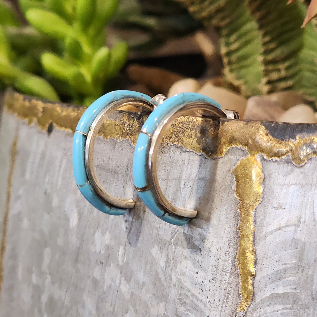 Cheri Turquoise Hoop Earrings for Women - Handmade Boho Statement Jewelry - Perfect for Parties, Weddings & Everyday Wear