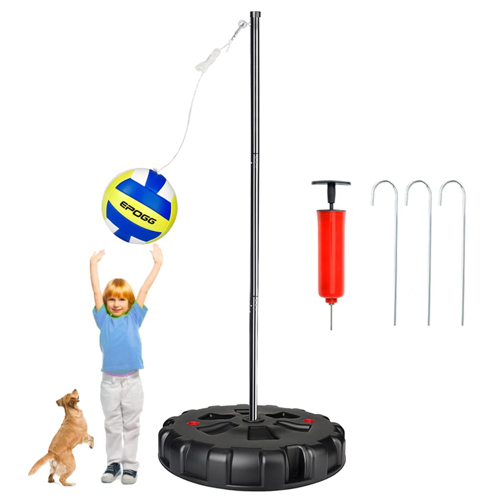 Premium Tetherball Set with Ball, Rope, Pump & Stakes - Heavy Duty Portable Outdoor Game for Backyard, Lawn, Beach & Park - Fun Family Activity for Kids & Adults - Perfect for Summer Parties, Picnics & School Playgrounds