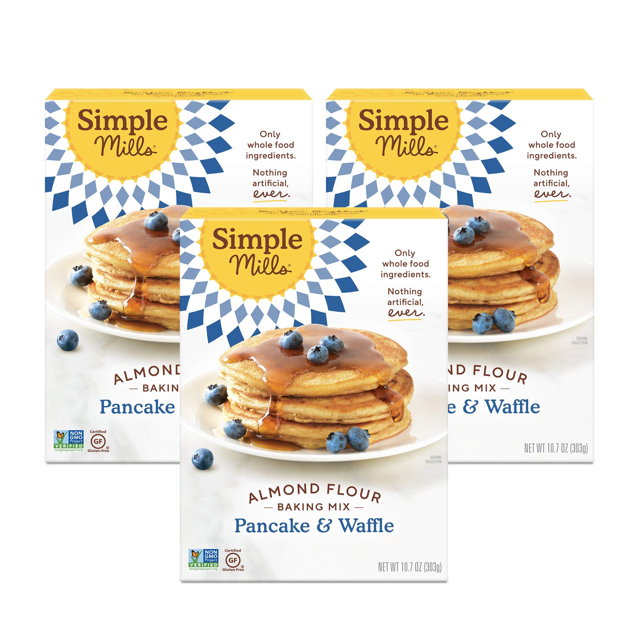 Simple Mills Almond Flour Baking Mix & Pancake Waffle Mix - 3 Pack Each | Gluten Free, Plant Based, Paleo Friendly | Perfect for Breakfast, Baking & Healthy Snacks