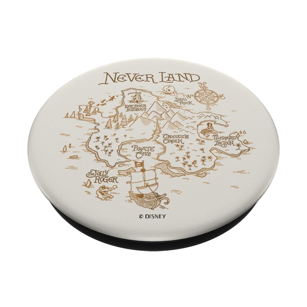 Disney Peter Pan Neverland Map PopSockets PopGrip - Swappable Phone Grip & Stand for iPhone, Samsung & Smartphones - Perfect for Travel, Commuting & Everyday Use