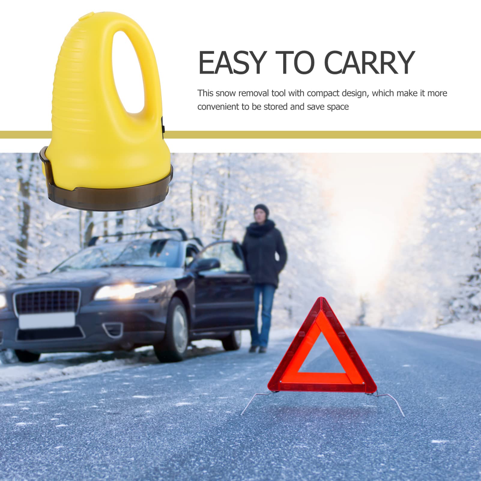 BESPORTBLE Heated USB Ice Scraper for Car Windshield - 3-in-1 Snow Remover Tool with ABS Handle - Winter Auto Accessories for Quick Snow & Ice Removal (Perfect for Cold Mornings & Winter Road Trips)