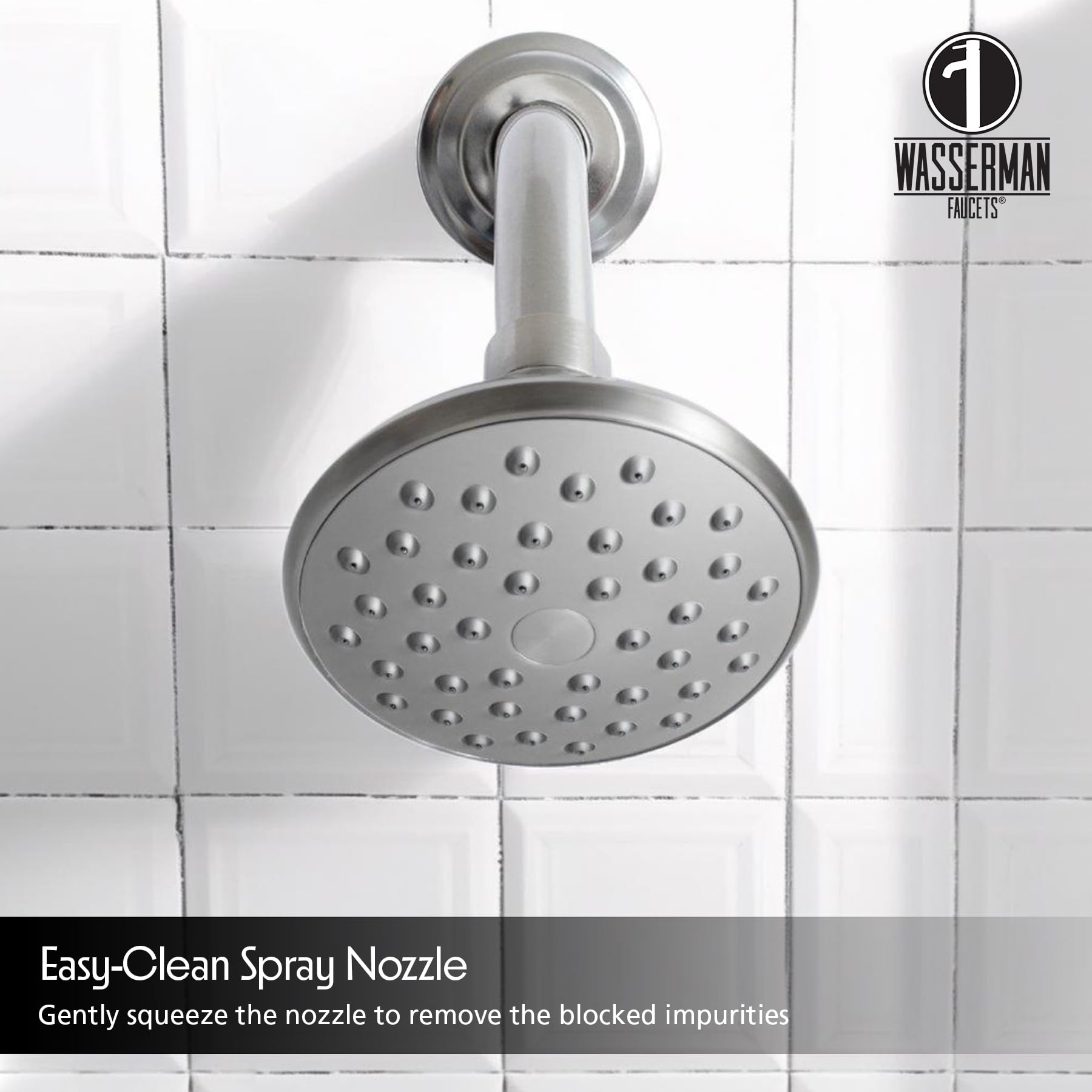 Hybrid Pressure Balancing Bath and Shower Faucet Set with Valve, Shower Head, Single Handle & Tub Spout (Wasserman 90236040) - Perfect for Bathroom Renovation & Modern Home Upgrade