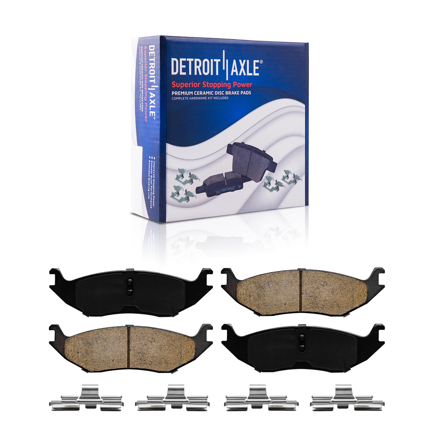 Detroit Axle - Complete Front & Rear Brake Kit for Dodge Ram 1500, Durango, Chrysler Aspen | High-Performance Disc Brakes, Rotors & Ceramic Pads Replacement | Perfect for Off-Roading, Towing & Daily Commuting