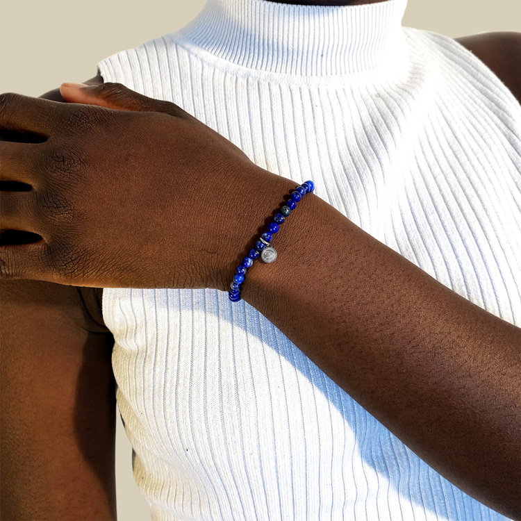 Natural Lapis Lazuli Beaded Bracelet for Women - Mini Adjustable Healing Stone Jewelry for Meditation & Spiritual Wellness