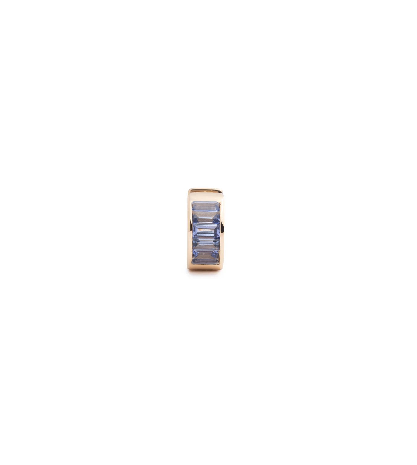 Tanzanite Baguette Huggie Earrings for Women - Dainty Love Heart Hoop Earrings for Valentine's Day, Anniversary & Romantic Gifts