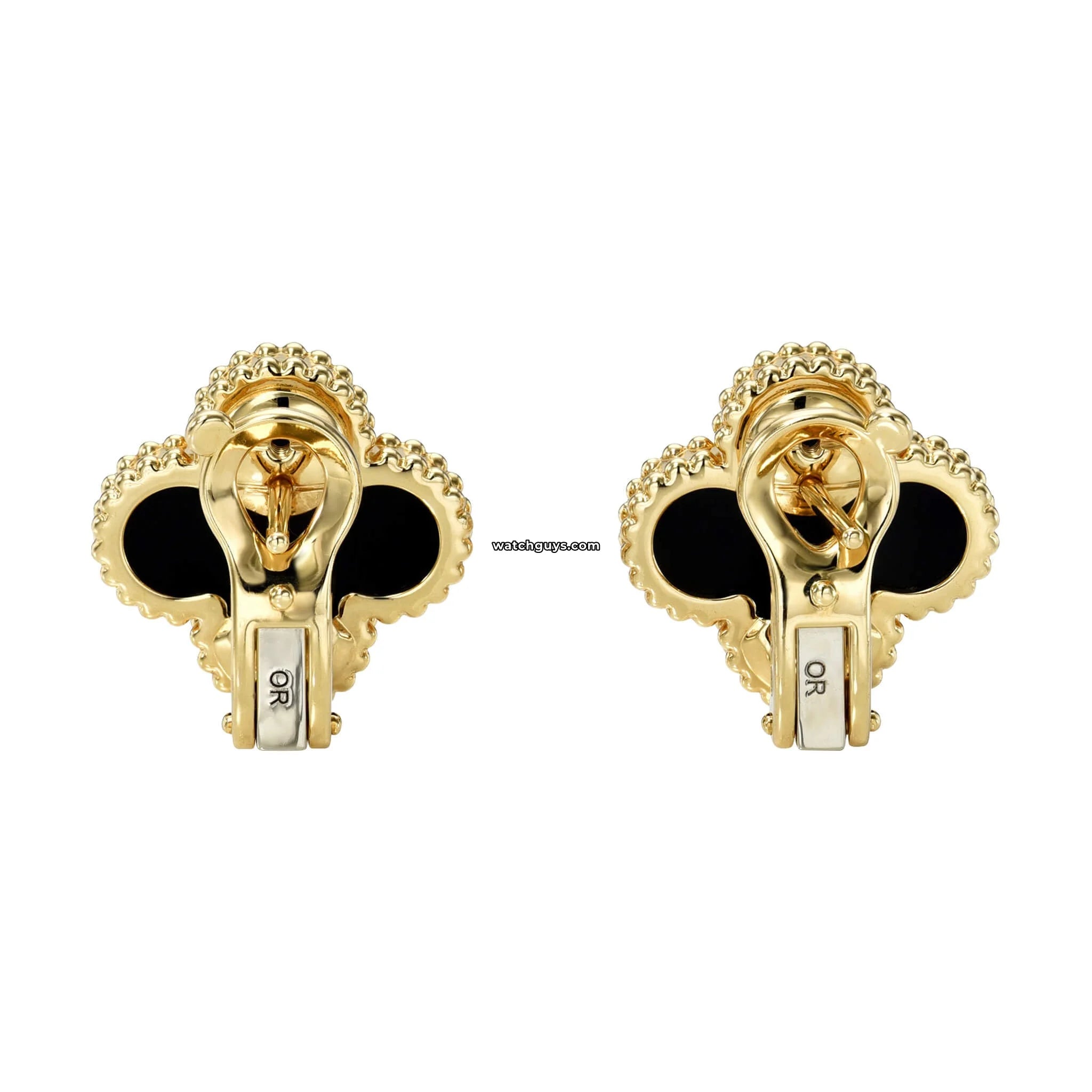 Van Cleef & Arpels Vintage Alhambra Earrings in Onyx - Classic Luxury Jewelry for Women, Perfect for Weddings, Parties & Special Occasions