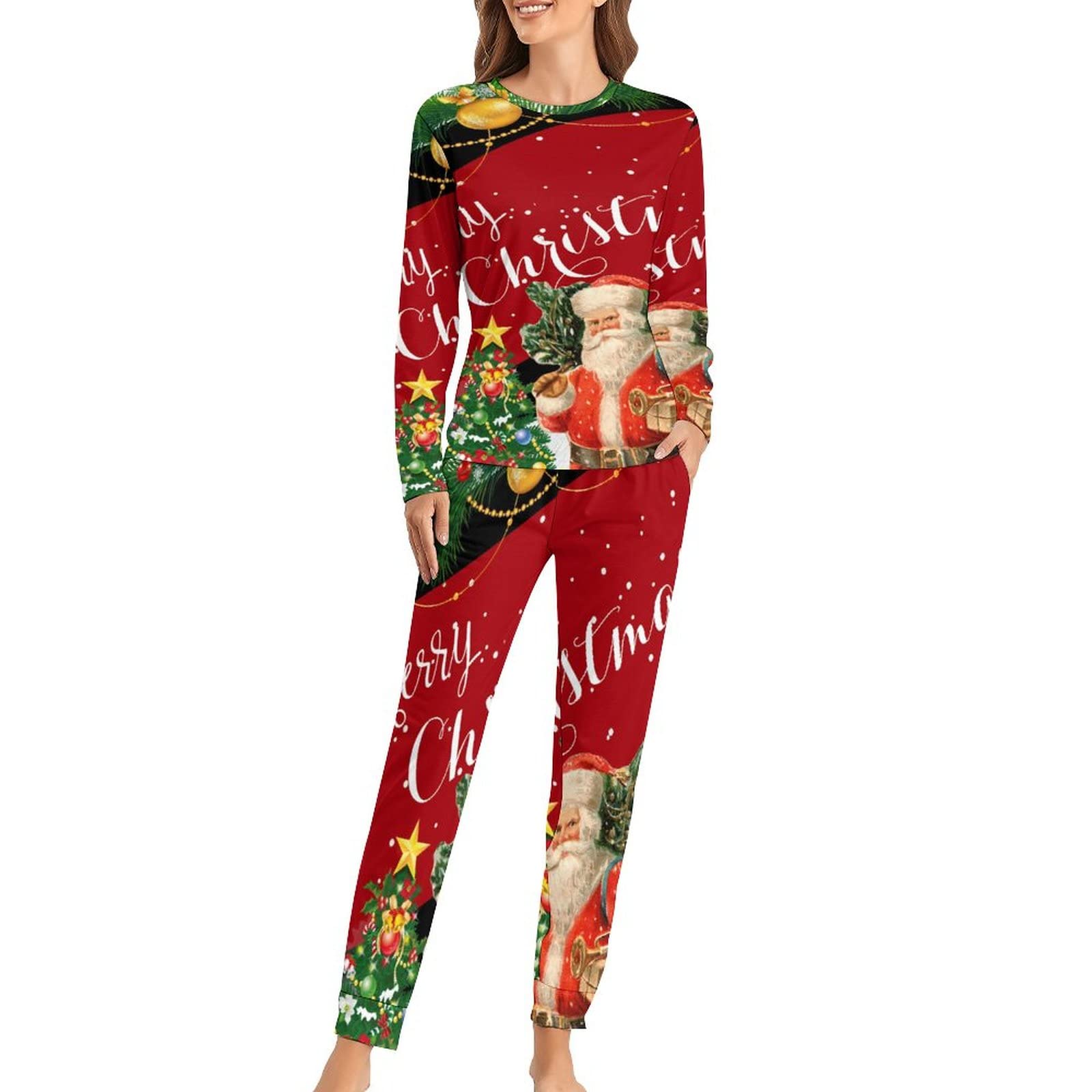 Women's Christmas Pajama Set - Soft Plaid Flannel Sleepwear with Holiday Tree Print, Cozy Winter Lounge Wear for Women - Perfect Gift for Wife, Mom, Sister & Best Friends (Family Christmas Pajamas Party, Holiday Sleepover, Cozy Winter Nights)