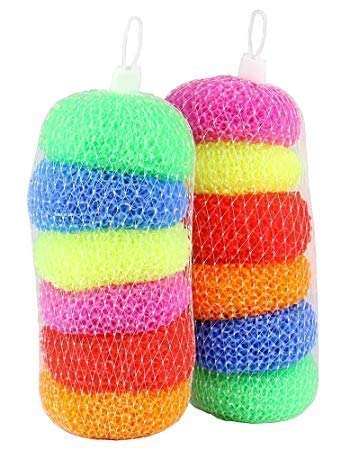 GoldenNest Plastic Bath Scrubber Sponge Pouf - Exfoliating Body Scrubber & Round Loofah for Shower | Gentle Skin Cleansing & Massage for Men & Women | Perfect for Daily Bathing, Spa & Exfoliation | Ideal for Sensitive Skin & Back Scrubbing in Bathroom Routine