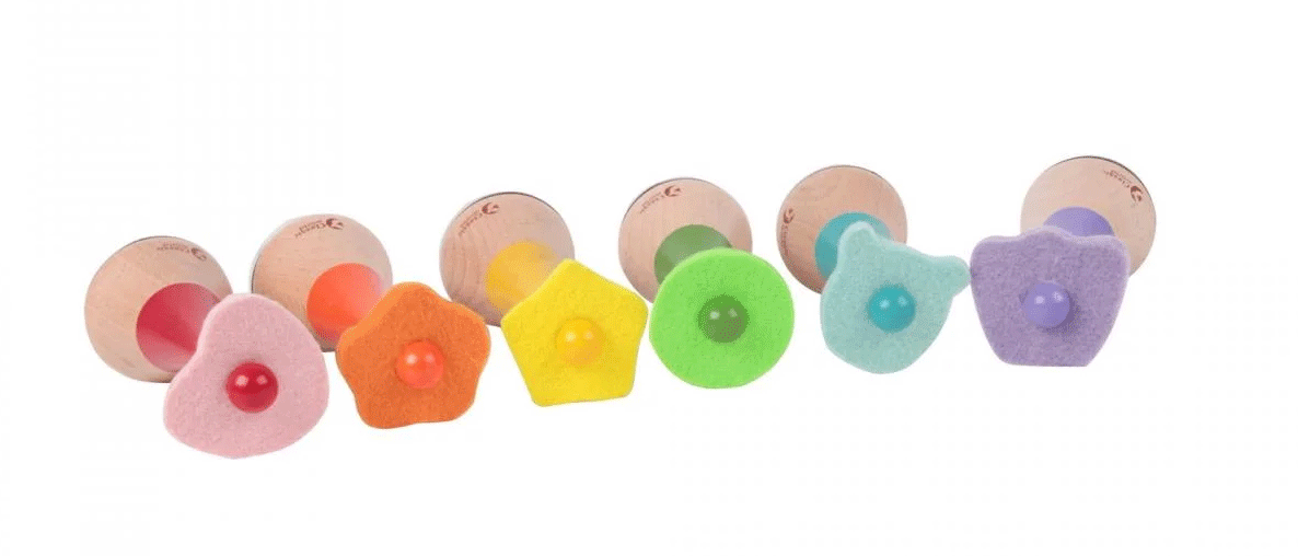 Classic World Rainbow Wooden Maracas - Handcrafted Musical Shaker Instrument for Kids, Toddlers & Early Childhood Education - Perfect for Parties, Music Classes & Sensory Play