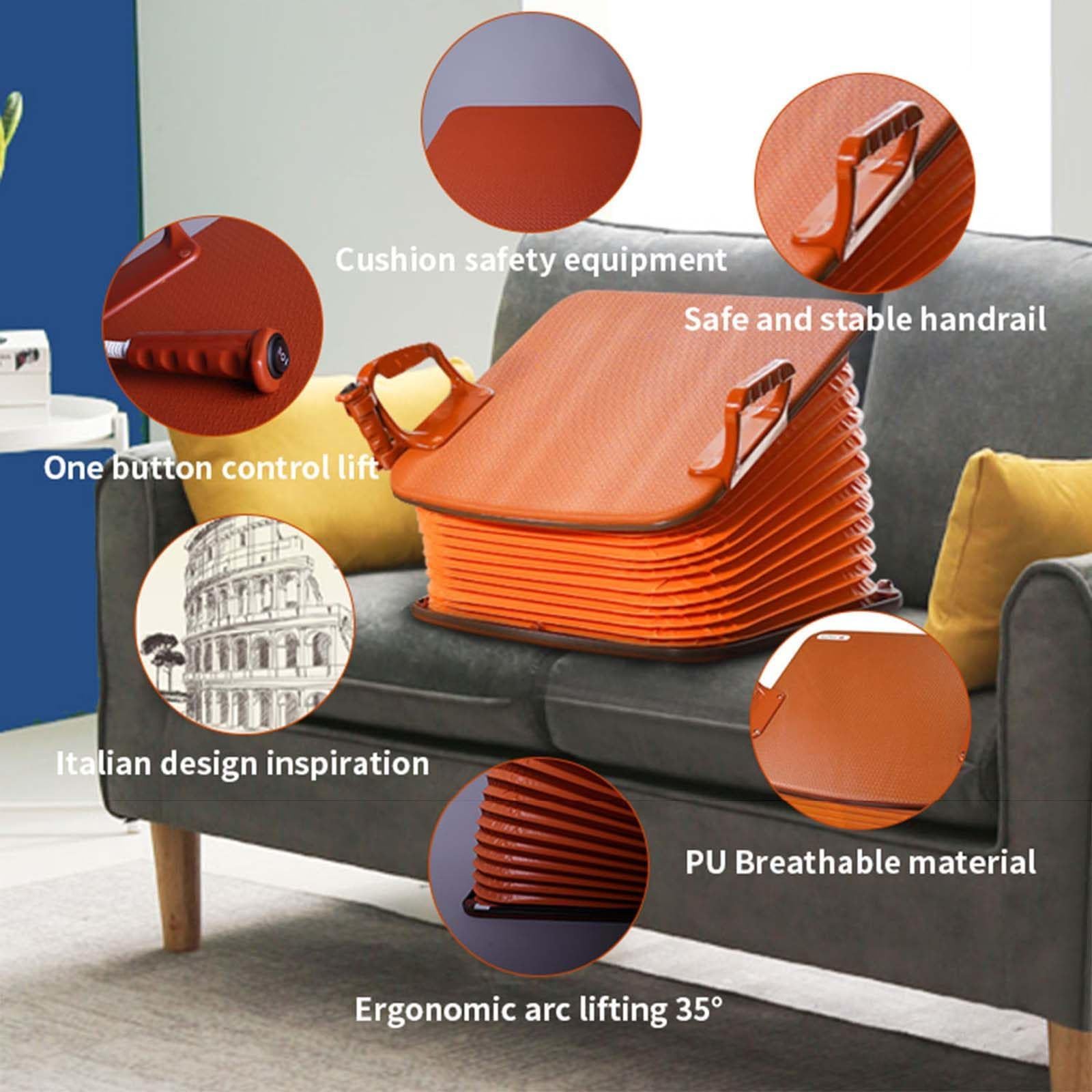 NOLLAM Electric Lift Assist Chair for Elderly - Portable Standing Aid with 35° Angle Adjustment & Button Control - Ideal for Seniors with Weak Knees, Mobility Issues - Perfect for Home, Nursing Homes, and Daily Living Assistance