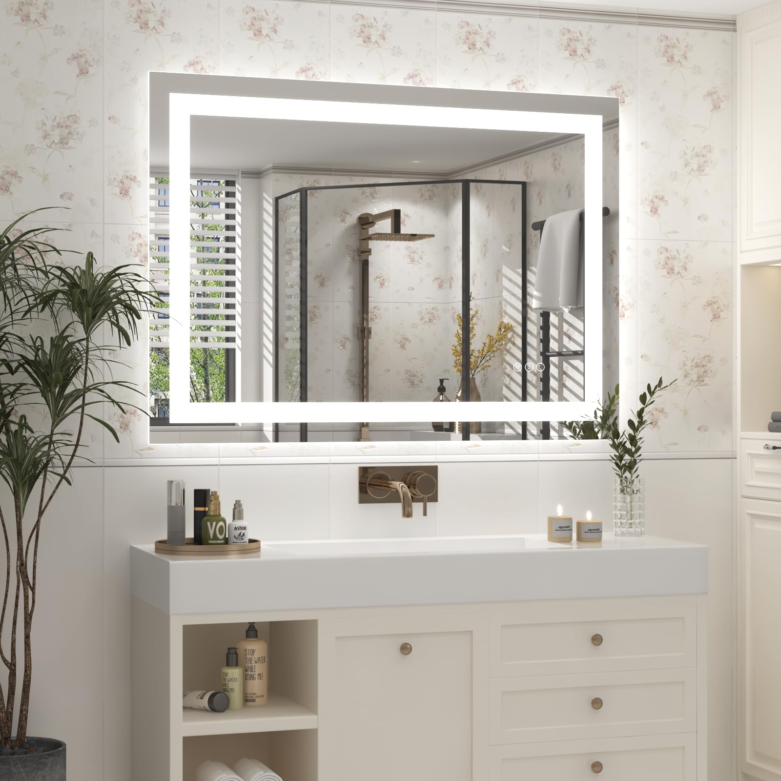40 x 36 Inch LED Bathroom Mirror with Dimmable Front & Backlit - Anti-Fog, Shatterproof Vanity Mirror for Makeup & Shaving - ETL Certified (Ideal for Modern Bathrooms & Dressing Rooms)