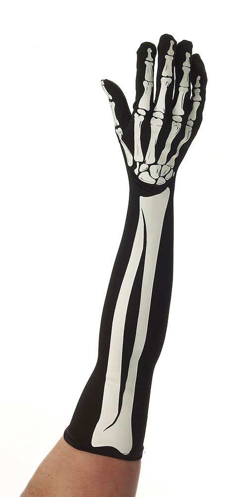 Halloween Skeleton Long Gloves - Spooky Costume Accessories for Adults & Kids - Perfect for Halloween Parties, Cosplay, and Themed Events
