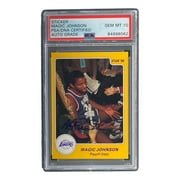 Magic Johnson Signed 1986 LA Lakers Star #4 Trading Card PSA/DNA Gem MT 10 - Perfect for NBA Memorabilia Collectors & Sports Fans Display