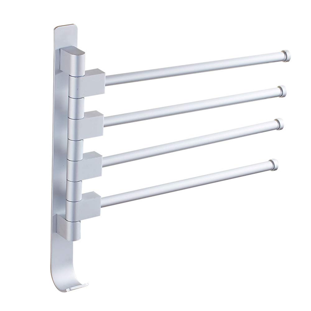 Rotating Wall-Mounted Aluminum Towel Bar - Space Saving for Bathroom