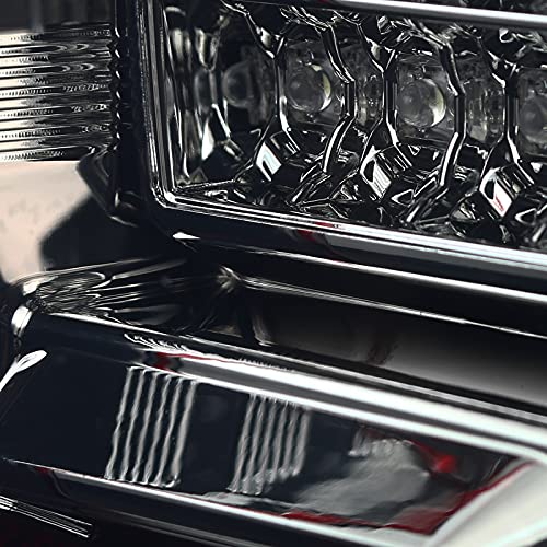Spec-D Tuning Red Smoke LED Tail Lights with Light Bar - Compatible with 2018-2020 Ford F-150 (Left & Right Pair) - Enhanced Style & Visibility for Night Driving & Custom Truck Builds