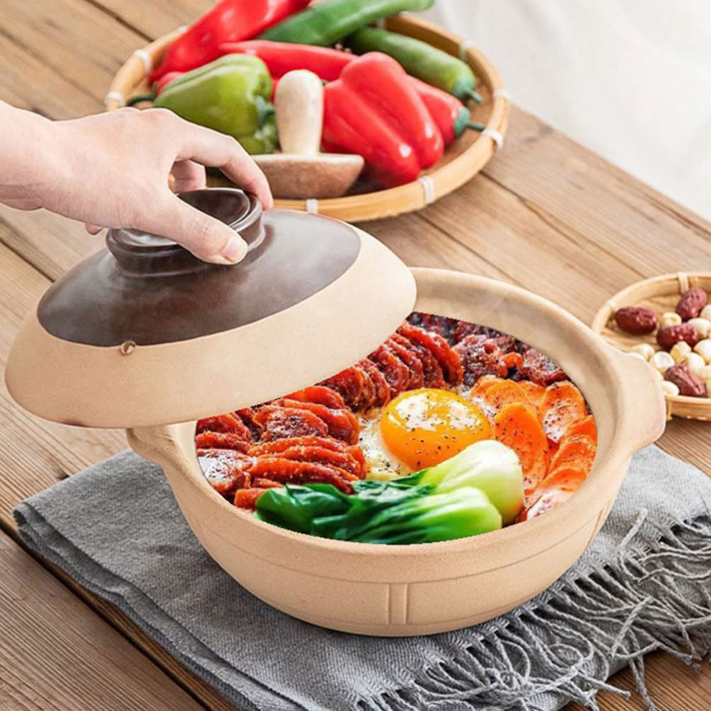 Japanese Rice Cooker & Ceramic Stew Pot - 3-in-1 Clay Hot Pot with Lid for Soup, Casserole & Bread Baking | Stovetop & Oven Safe for Tea, Stews & Asian Cooking | Perfect for Family Dinners & Cozy Meals