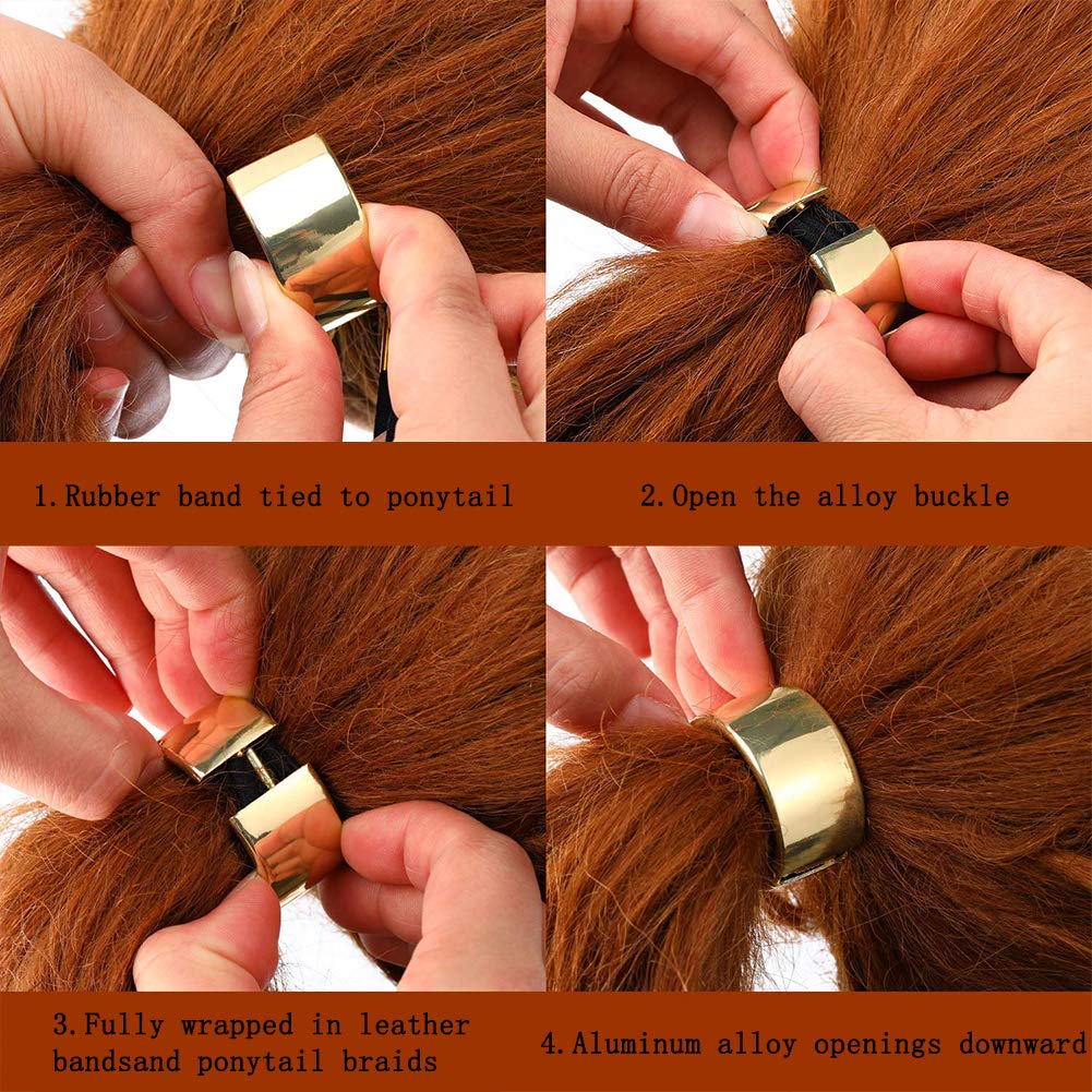 Metal Hair Cuffs & Ponytail Holders for Women - 4pcs Fashion Hair Accessories for Daily Styling