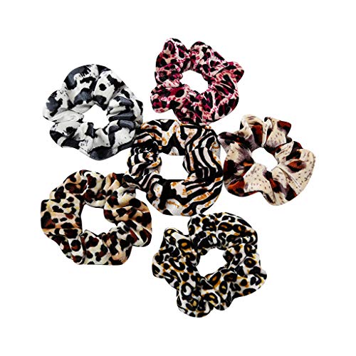 6-Pack Multicolor Velvet Hair Bands for Women & Girls - Soft Hair Ties for Braids, Ponytails & Hair Care (One Size Fits All) - Perfect for School, Workout & Everyday Use