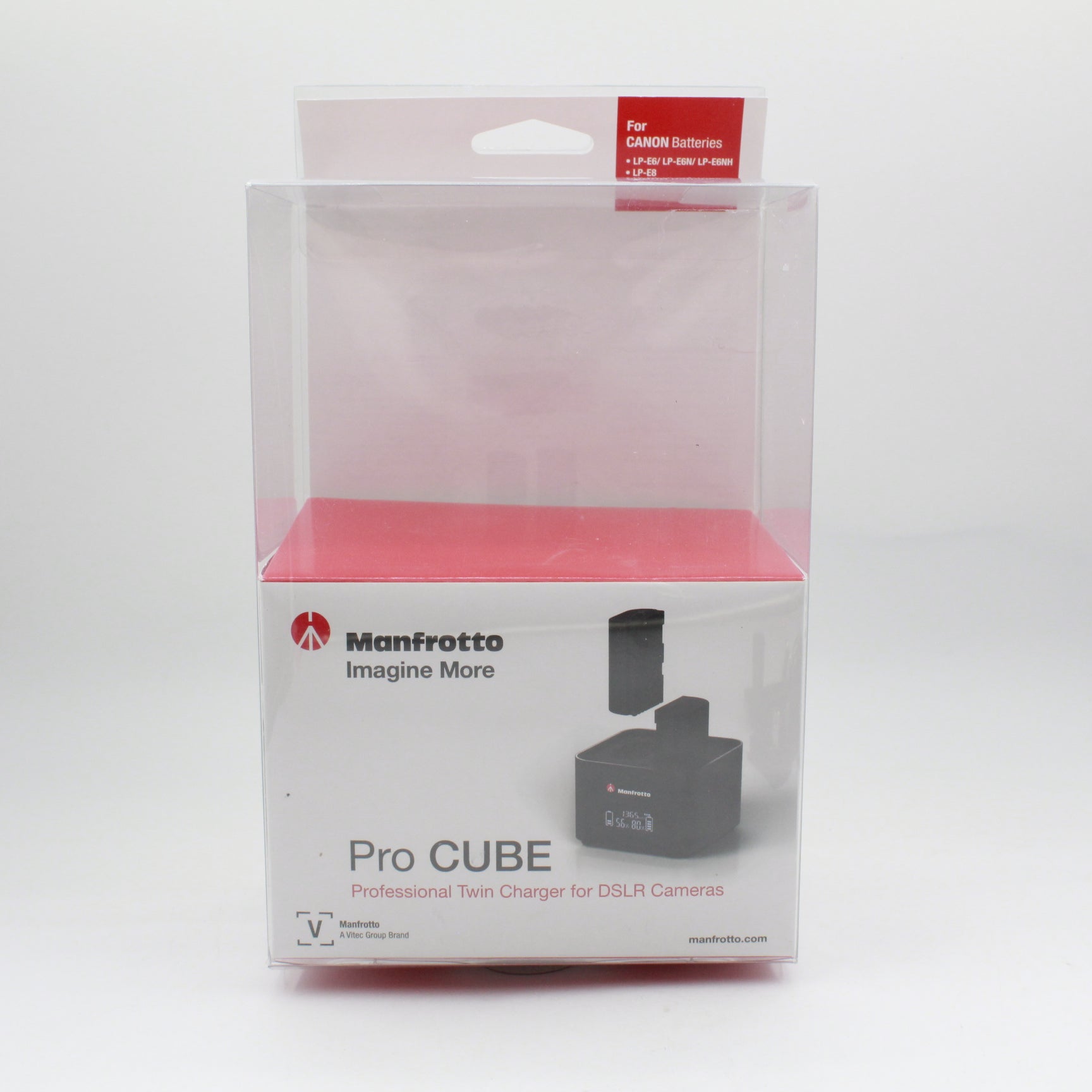 Manfrotto ProCUBE Professional Twin Charger for Canon LP-E6 LP-E6N LP-E6NH LP-E8 LP-E17 Batteries - Fast Dual Charging Station for DSLR Cameras - Perfect for Travel Photography & Professional Studio Use