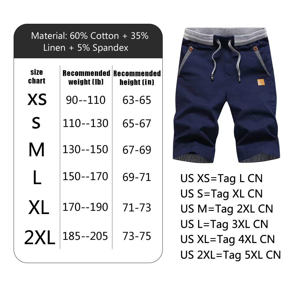 STICKON Men's Casual Classic Fit Drawstring Shorts - Elastic Waist Summer Beach Shorts with Pockets | Perfect for Swimming, Vacation & Outdoor Activities