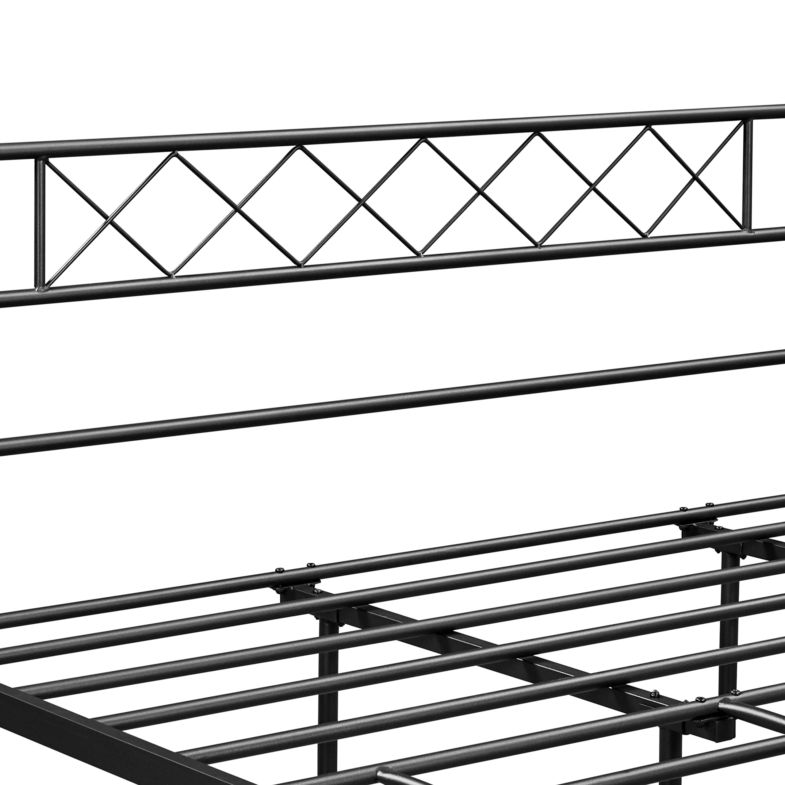 Yaheetech King Size Metal Bed Frame with Headboard and Footboard - Sturdy Mattress Foundation with Under Bed Storage Space in Black - Perfect for Master Bedroom, Guest Room, and Dormitory