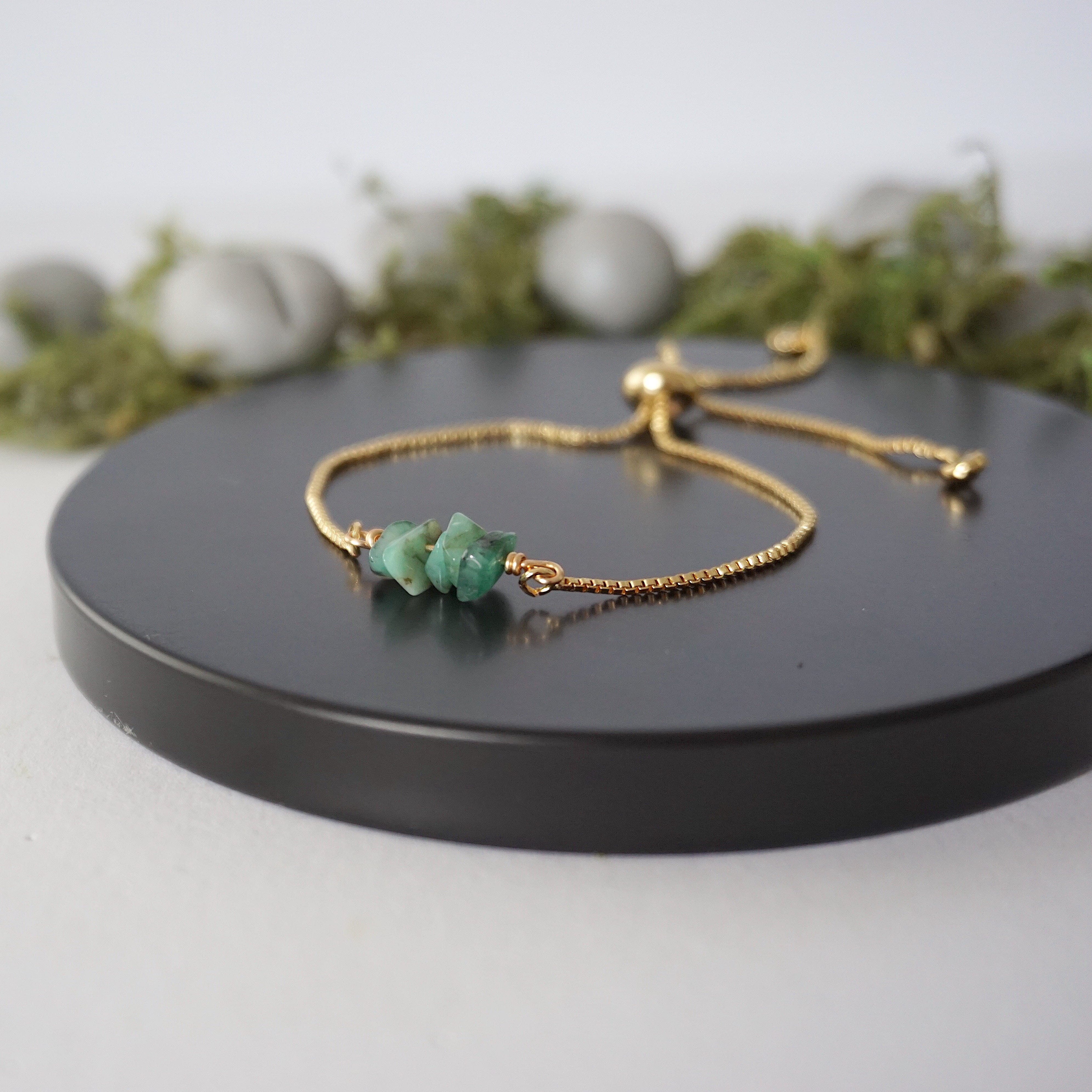 Elegant Gold Plated Adjustable Emerald Bolo Crystal Bracelet for Women - Perfect for Parties, Weddings & Special Occasions
