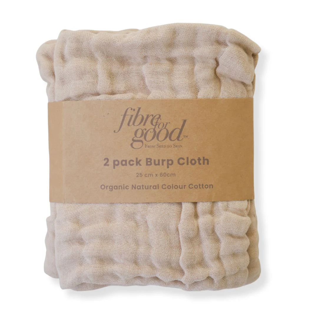 Premium Cotton Muslin Burp Cloths - Soft & Absorbent 2-Pack (Brown) - Ideal for Baby Spit-Up, Feeding & Diaper Changes