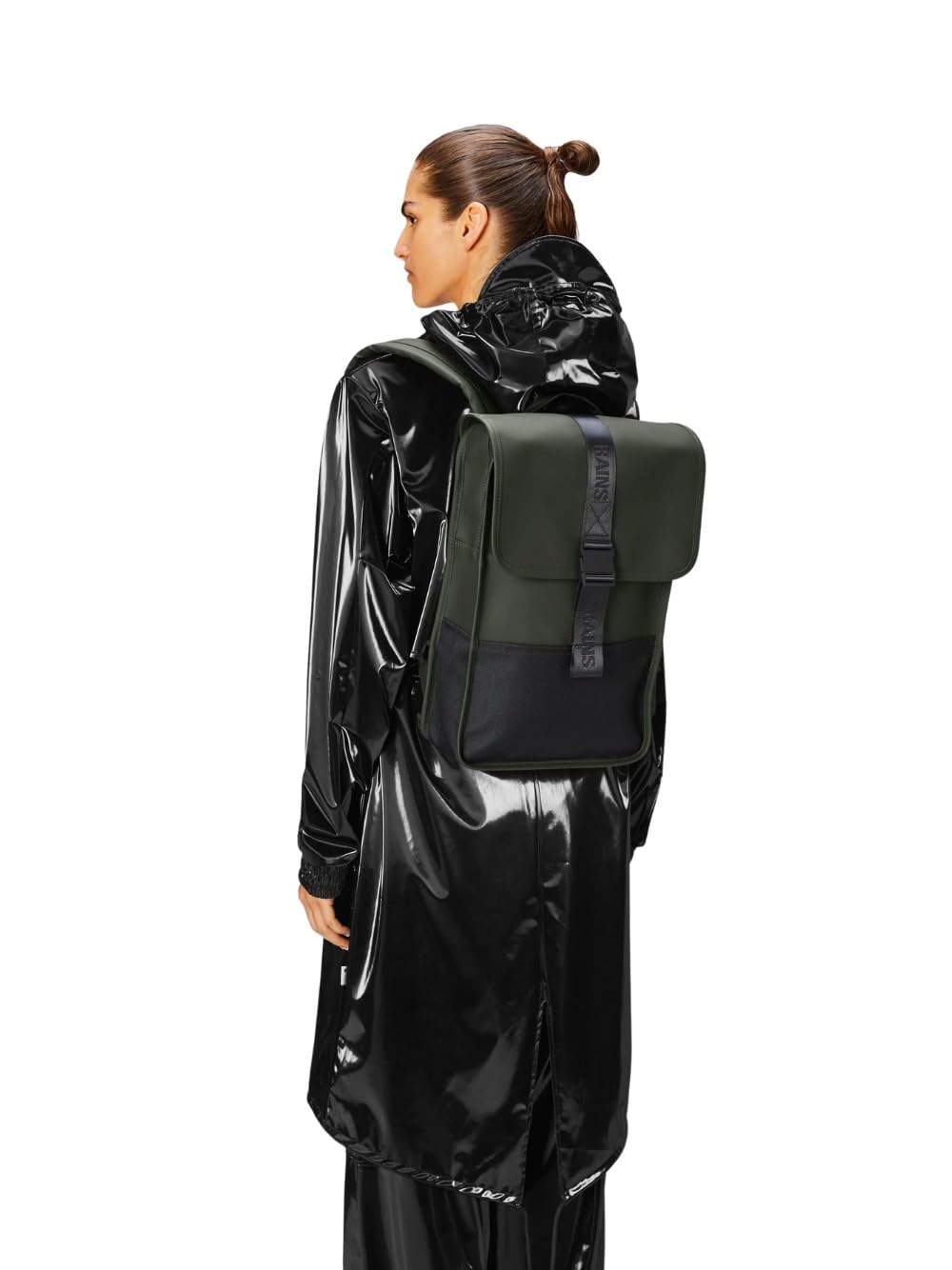 RAINS Waterproof Mini Trail Backpack W3 - Unisex Green Outdoor Hiking & Travel Daypack for Men & Women - Perfect for Commuting, Camping, and Daily Use