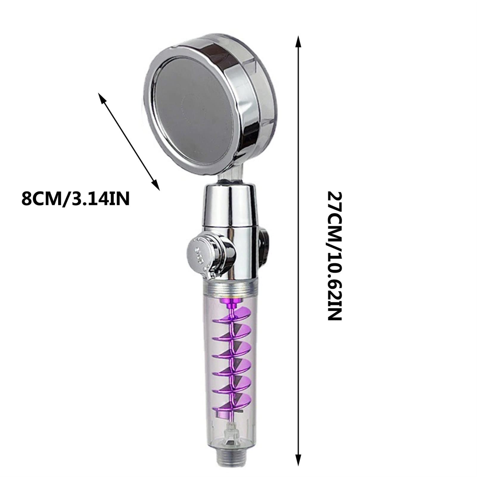 360° Turbo Spa Shower Head - High Pressure Handheld Shower with 3 Spray Modes - Hydro Massage for Relaxation - Perfect for Bathroom, Spa, and Gym Use (Color: Chrome)