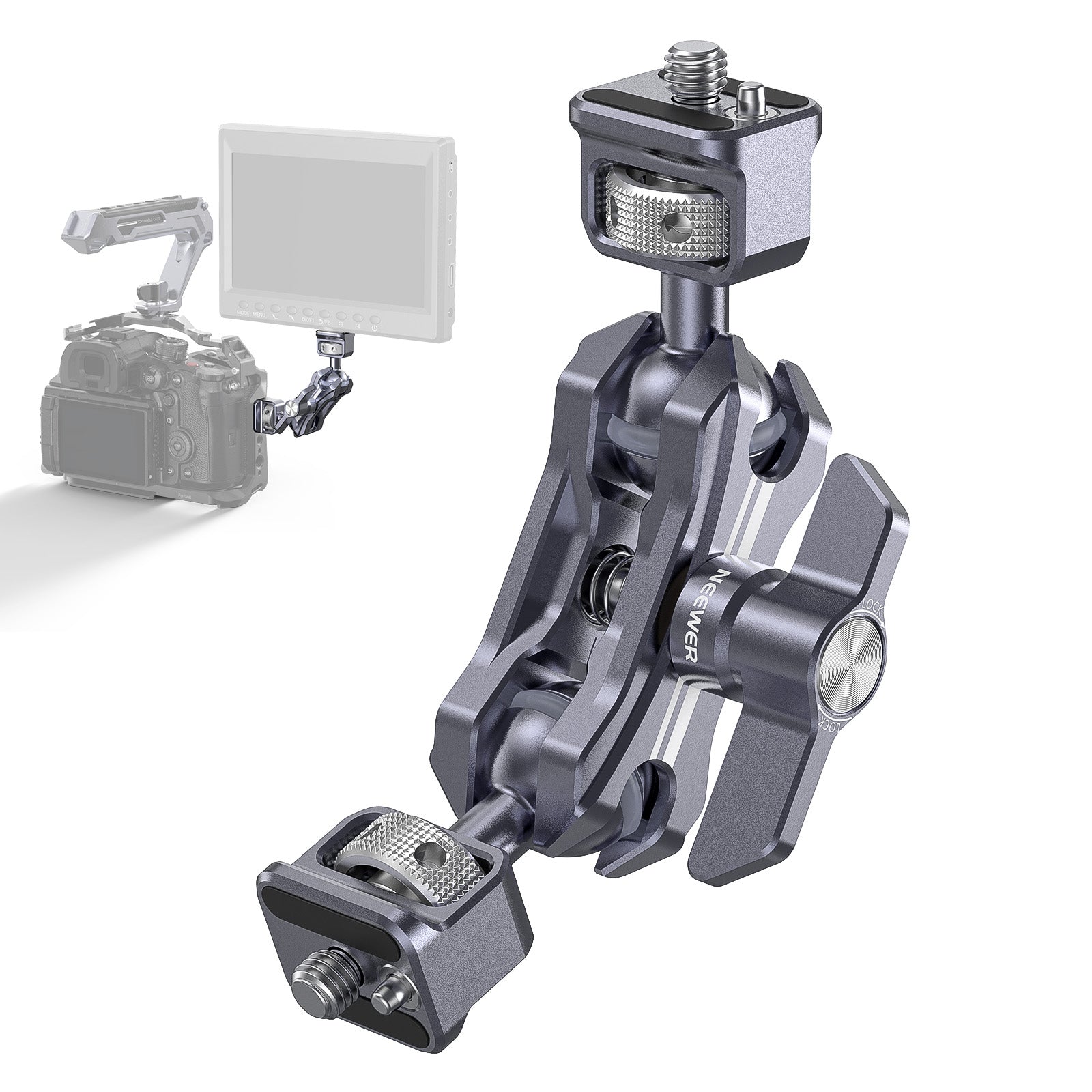NEEWER UA070 Lightweight Magic Arm with 1/4 Screws - Adjustable Camera Mount for DSLR, Video, LED Lights - Perfect for Photography, Videography & Studio Setup
