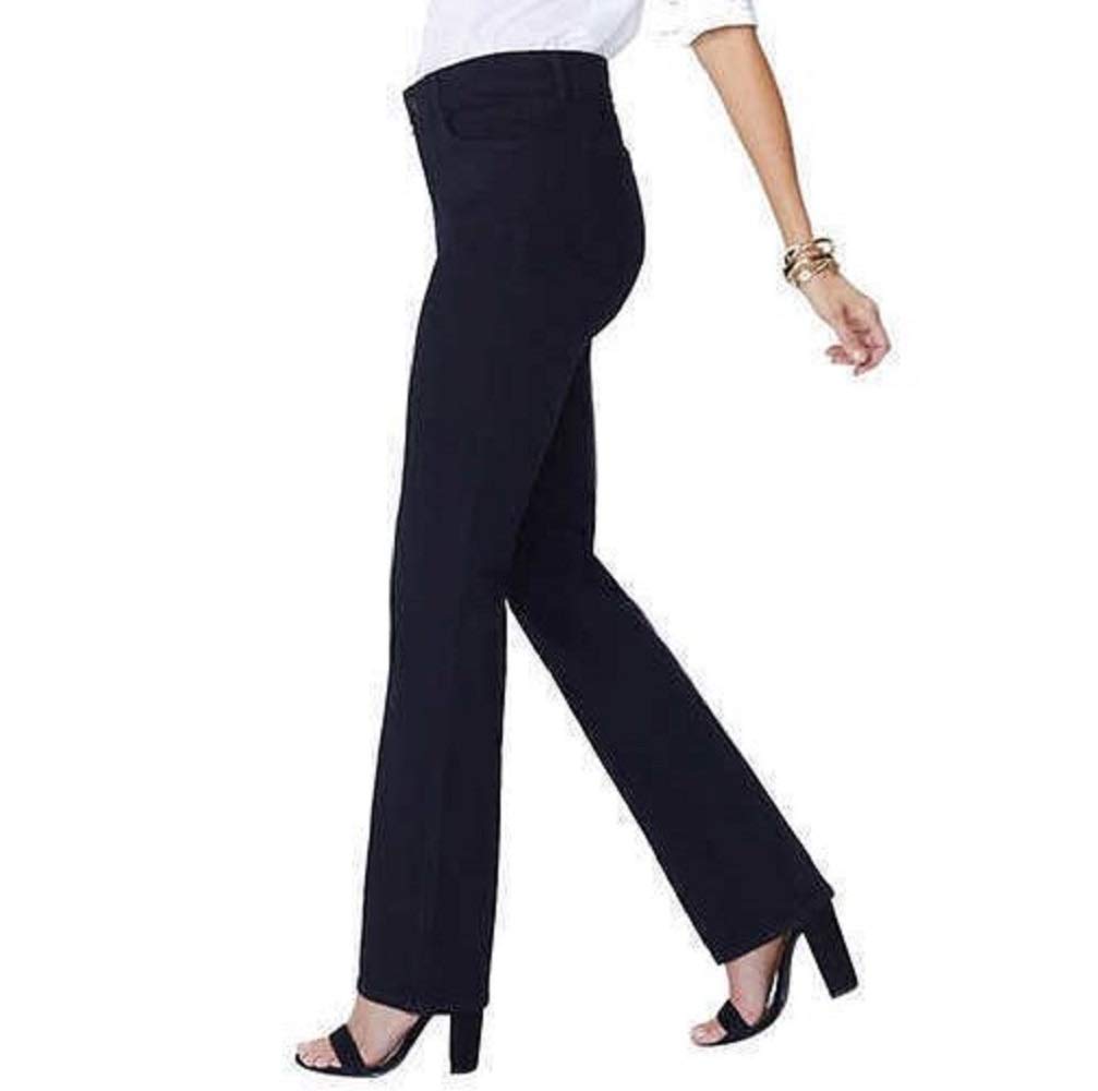 NYDJ Women's Marilyn Straight Leg Denim Jeans - Black, Size 12X32 - Comfortable Stretch Jeans for Work, Casual & Everyday Wear