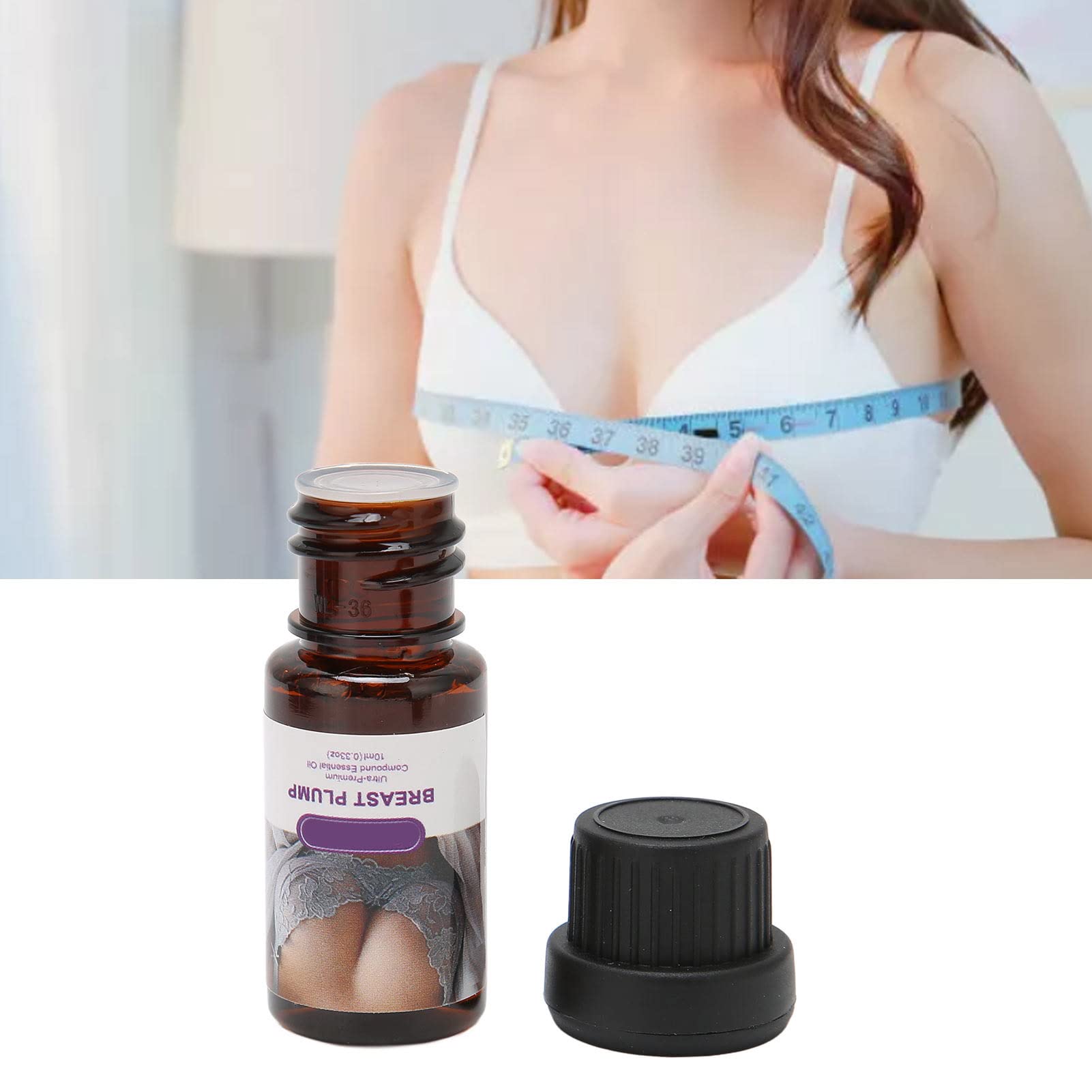 Natural Breast Enlargement Oil for Women - Bust Enhancement & Lifting Serum with Essential Oils - Firming Treatment for Flattened or Flabby Chest - 10ml Bottle - Perfect for Daily Massage & Natural Breast Care Routine