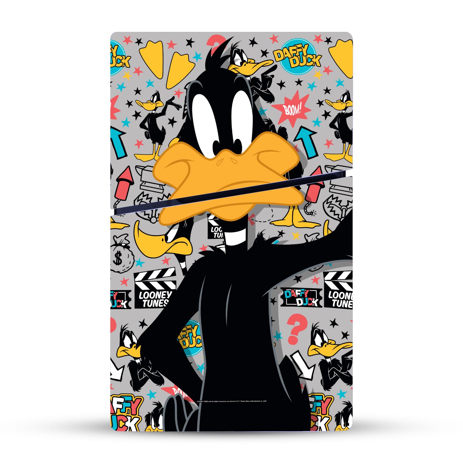 Official Looney Tunes Daffy Duck Vinyl Skin Sticker for Sony PlayStation 5 PS5 Slim/PRO Disc Edition - Gaming Console Decal with Premium Protection - Perfect for Gamers & Collectors