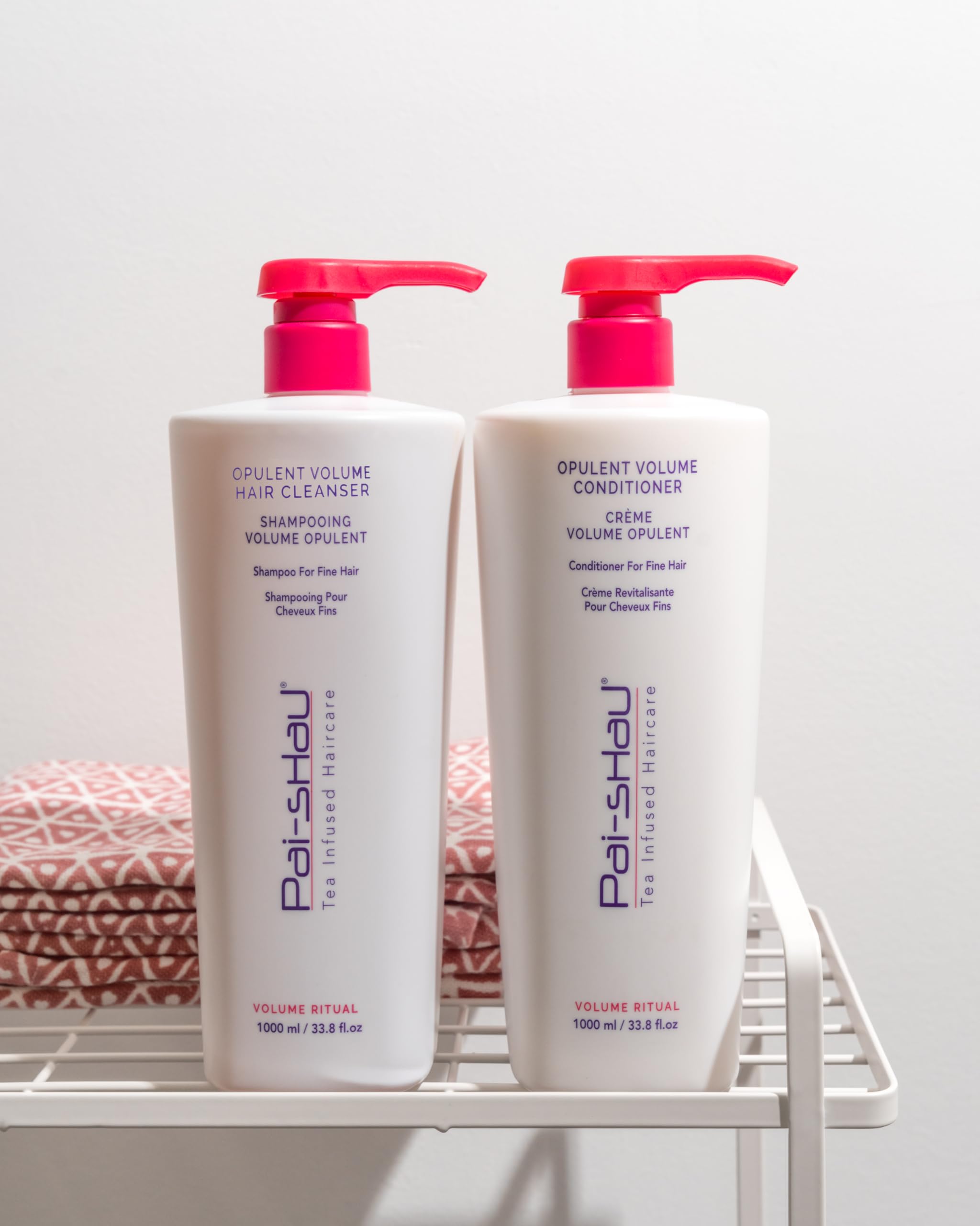 Pai-Shau Opulent Volume Shampoo and Conditioner Set for Thin Hair - Volumizing & Hydrating Cleanser Duo - 33.8 Fl Oz Each - Adds Body & Moisture - Best for Fine, Flat Hair - Perfect for Daily Use at Home or Salon