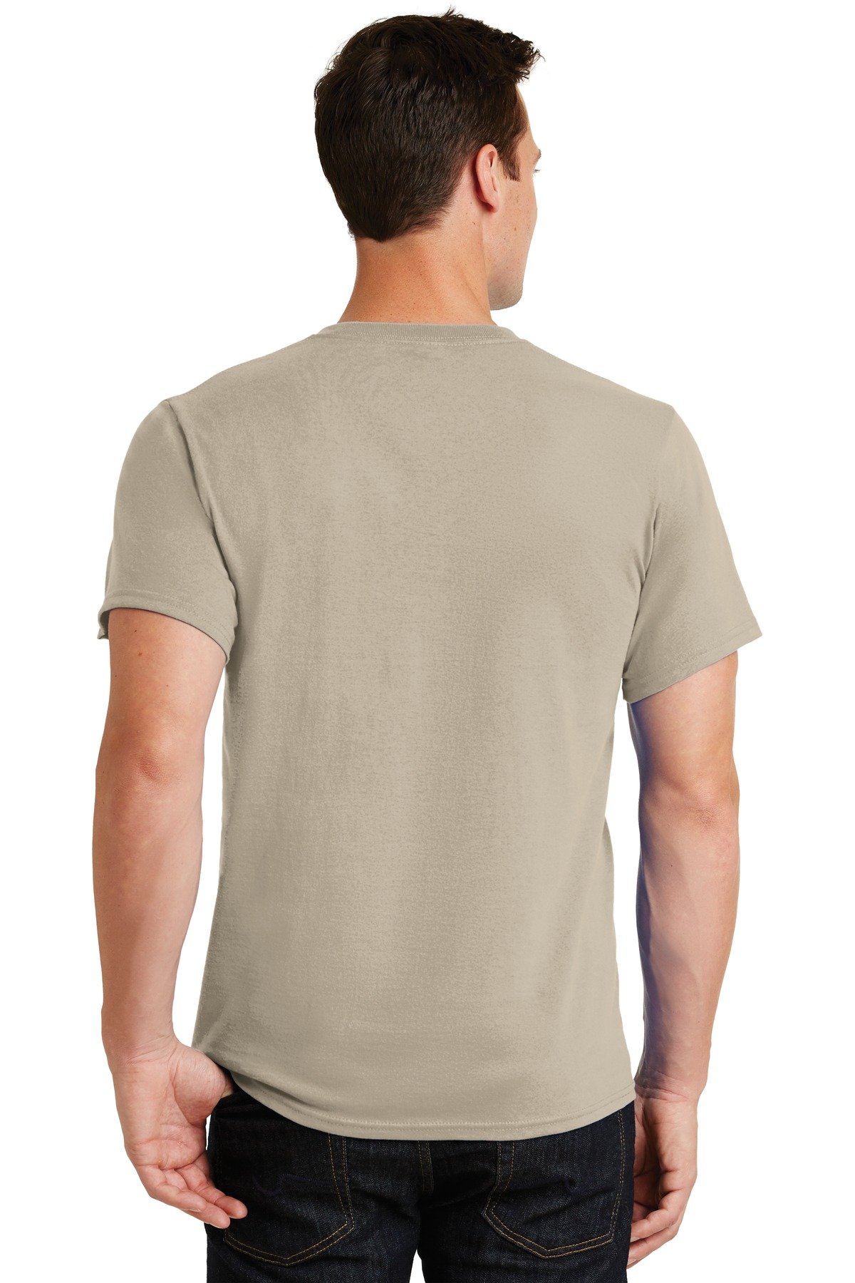 Port and Company PC61 Light Sand 2XL Men's Heavyweight Cotton T-Shirt - Comfortable Casual Wear for Work, Gym & Everyday Use