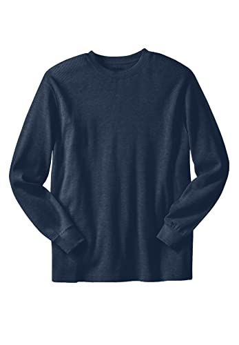 KingSize Men's Big & Tall Waffle-Knit Thermal Crewneck Long Sleeve Shirt - Warm Winter Base Layer for Cold Weather, Outdoor Activities & Layering