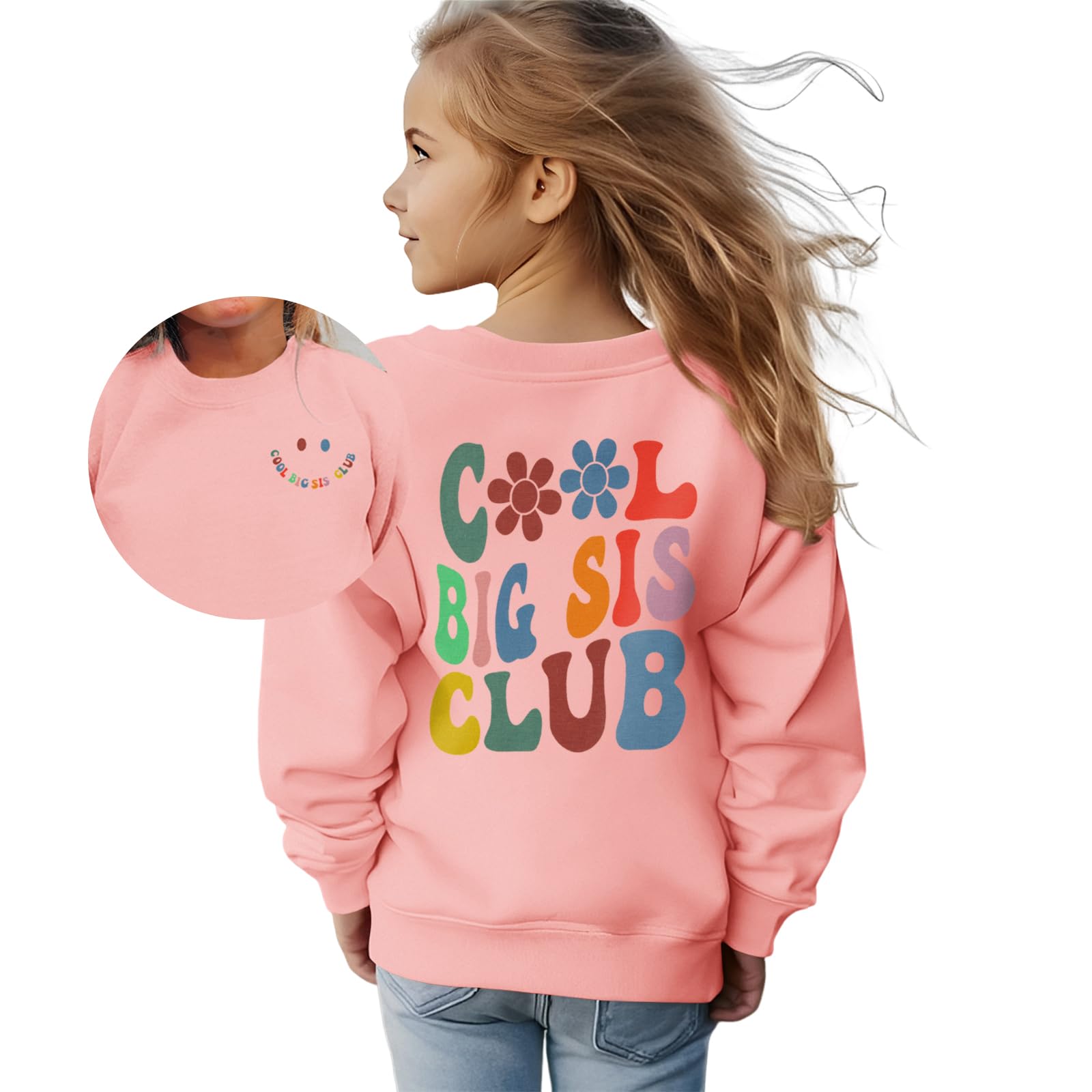 Big Sister Sweatshirt for Toddler Girls - Cute Long Sleeve Shirt for Baby Announcement & Sibling Matching Outfit - Perfect for Gender Reveal, Newborn Photos & Family Events