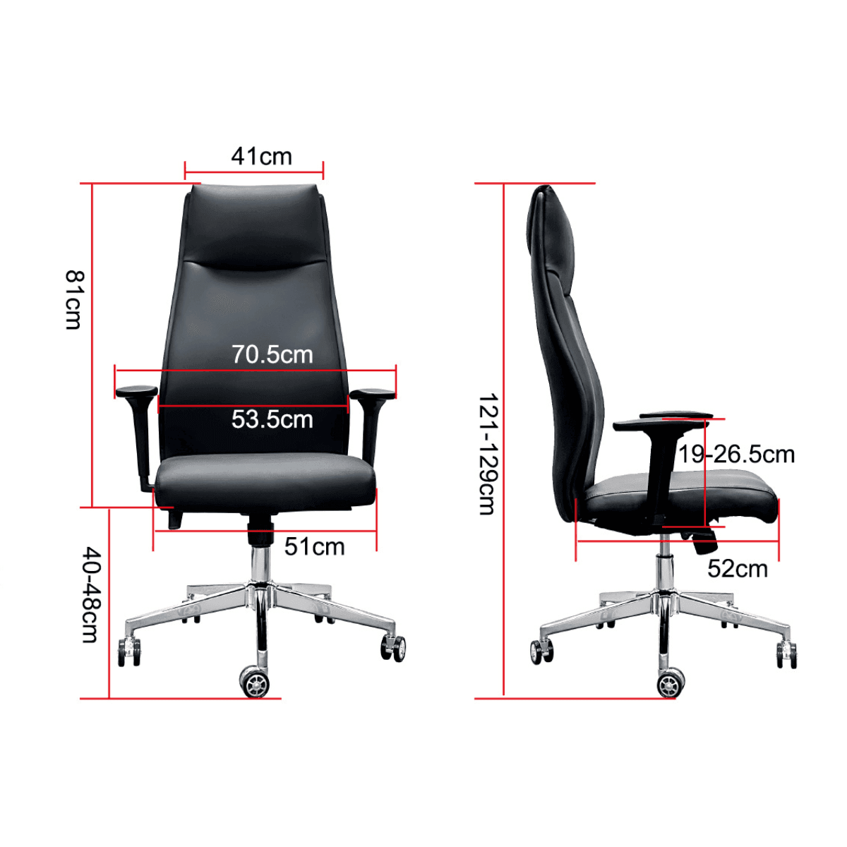 Premium Marty Faux Leather Office Chair - Ergonomic Executive Desk Chair with Adjustable Height & Swivel - Perfect for Home Office, Gaming & Workspace
