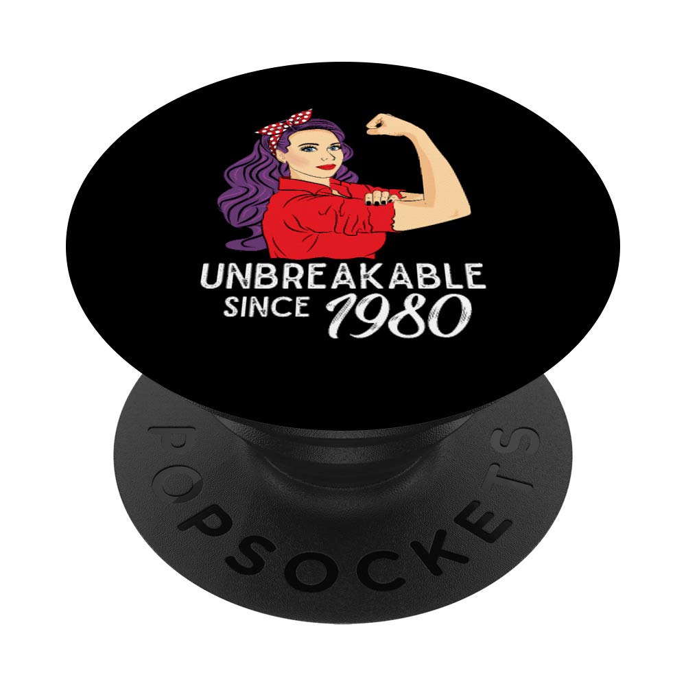 41st Birthday Gift for Women Since 1980 - 41 Year Old PopSockets PopGrip: Swappable Phone & Tablet Grip for Everyday Use, Travel, and Work